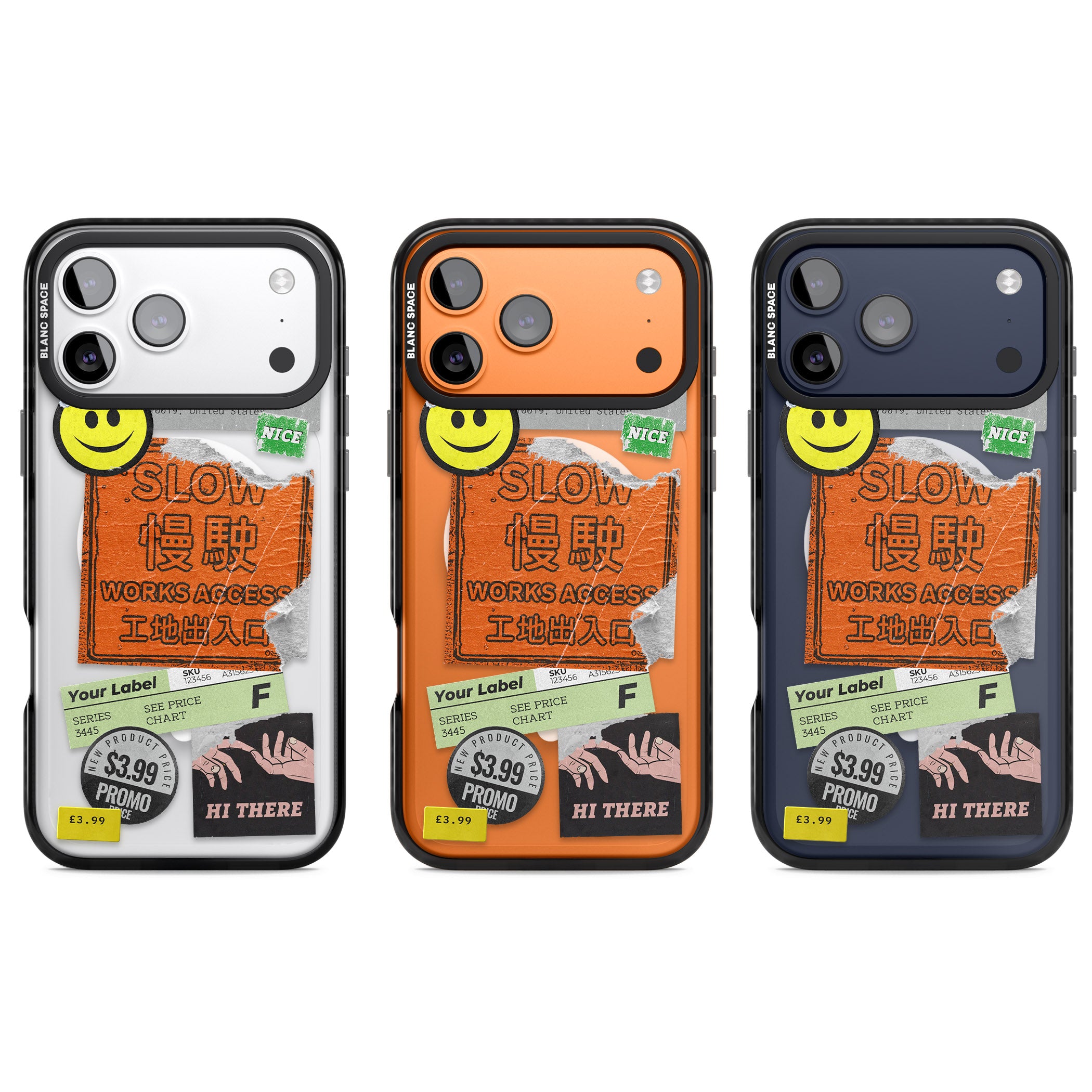 Kanji Signs Sticker Mix iPhone 17 Pro Impact Pro Black Phone Case APT Impact Protection