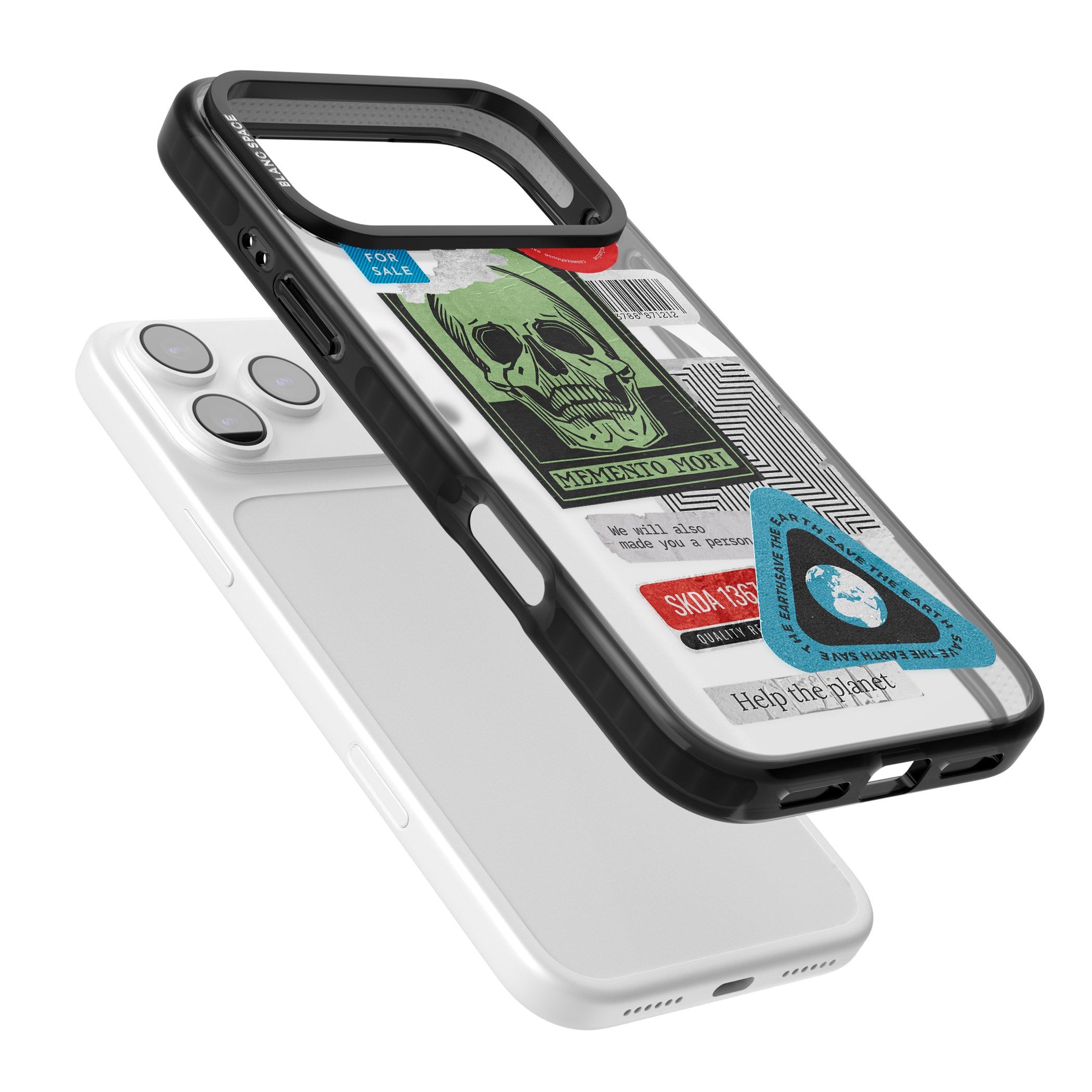 Skull Sticker Mix iPhone 17 Pro Impact Pro Black Phone Case Colours