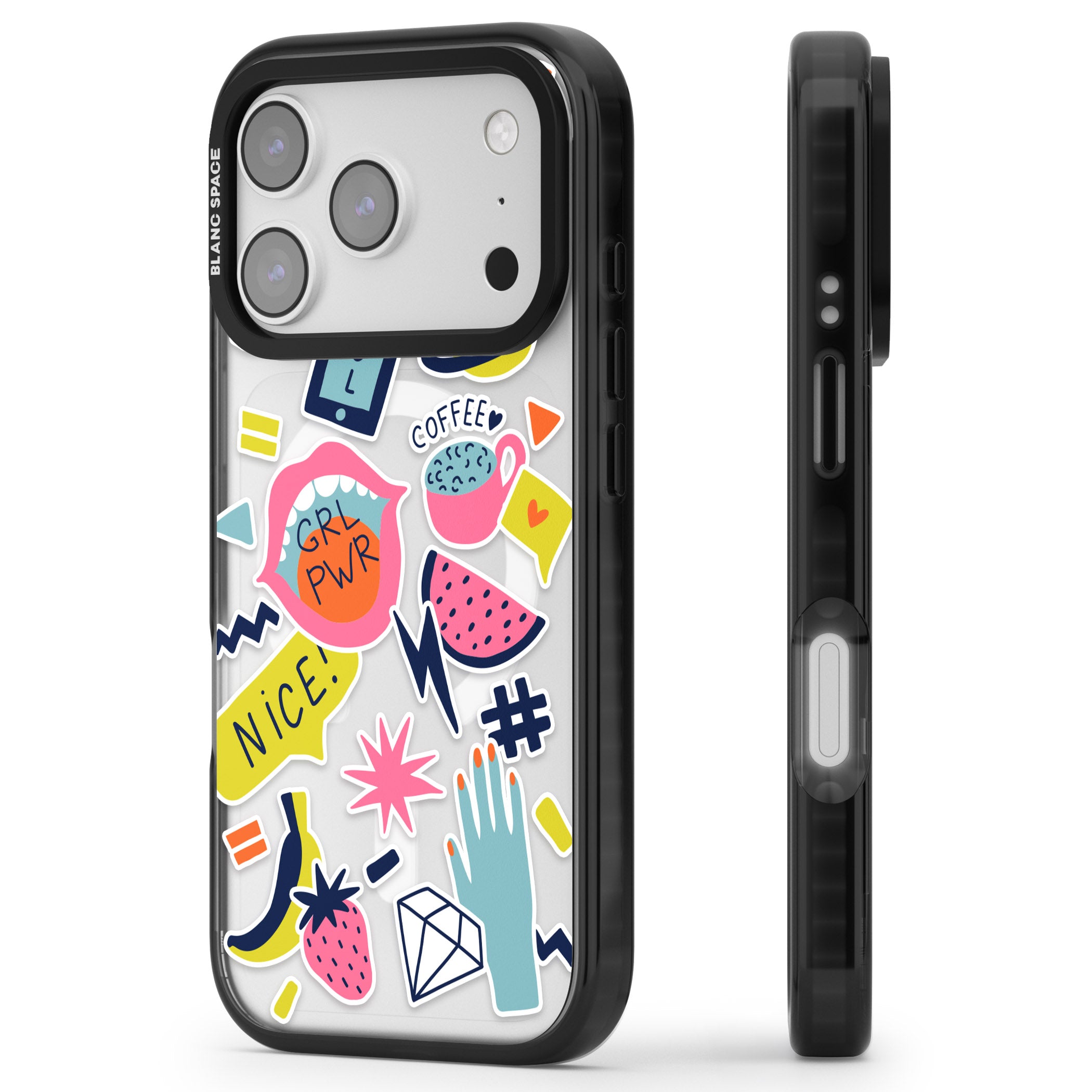 Grl Pwr iPhone 17 Pro Impact Pro Black Phone Case Side Profile