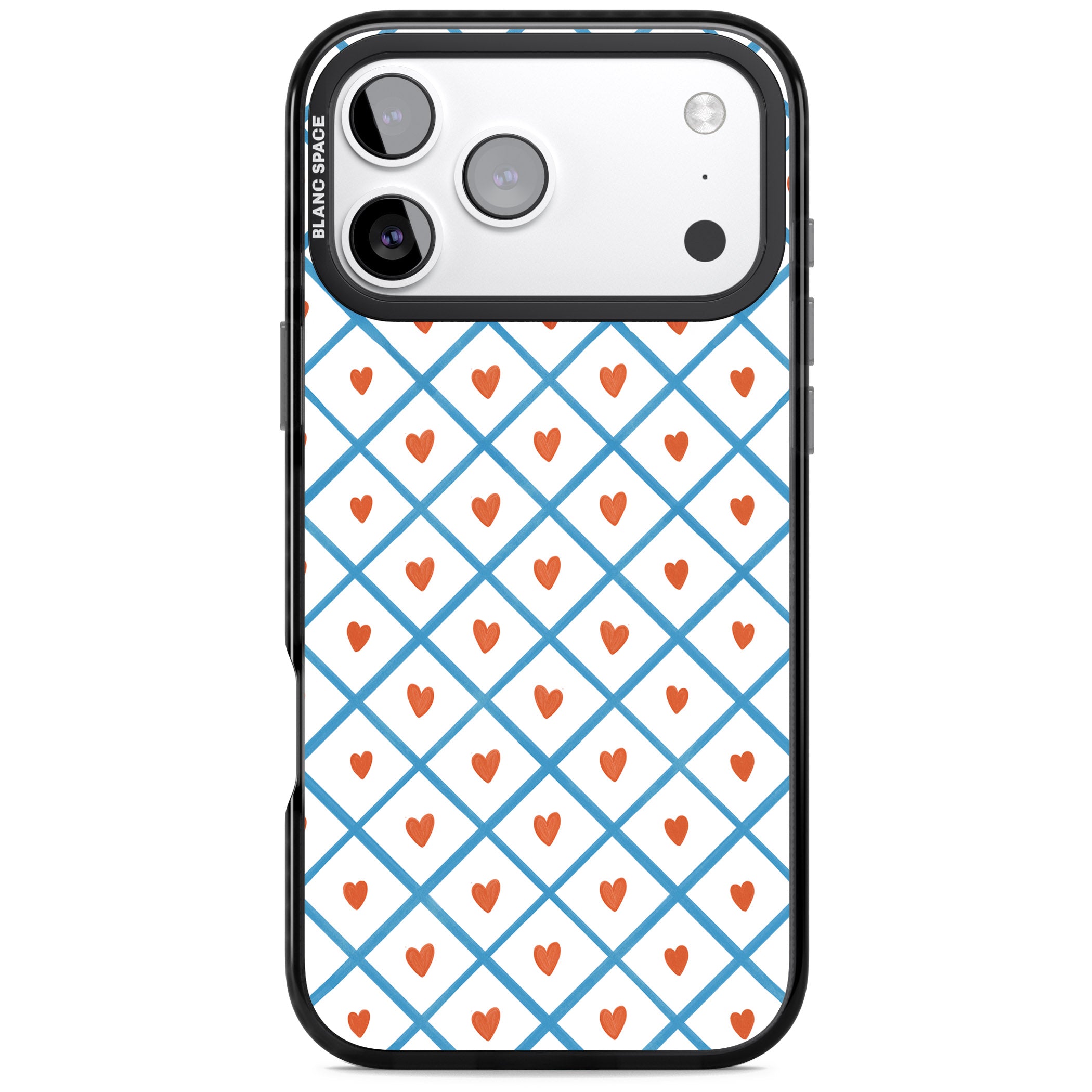 Lattice Love Hearts iPhone 17 Pro Impact Pro Black Phone Case