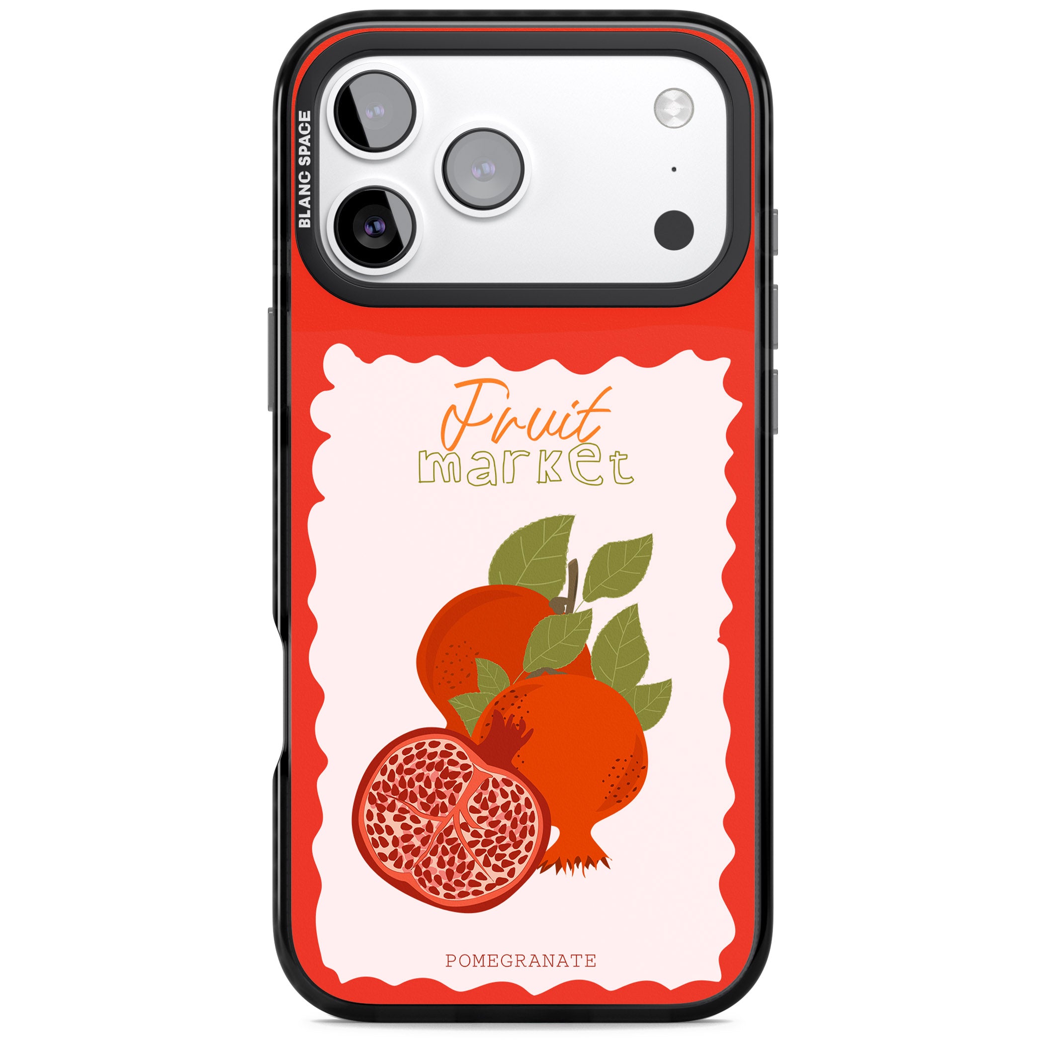 Fruit Market Pomegranate iPhone 17 Pro Impact Pro Black Phone Case