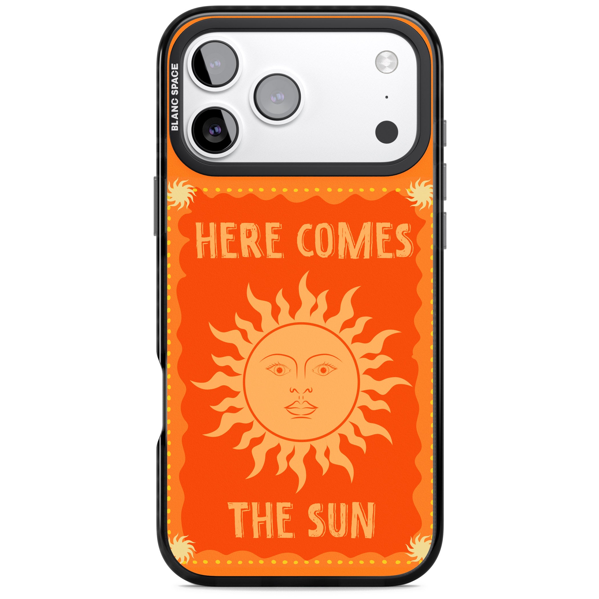 Retro Here Comes The Sun iPhone 17 Pro Impact Pro Black Phone Case