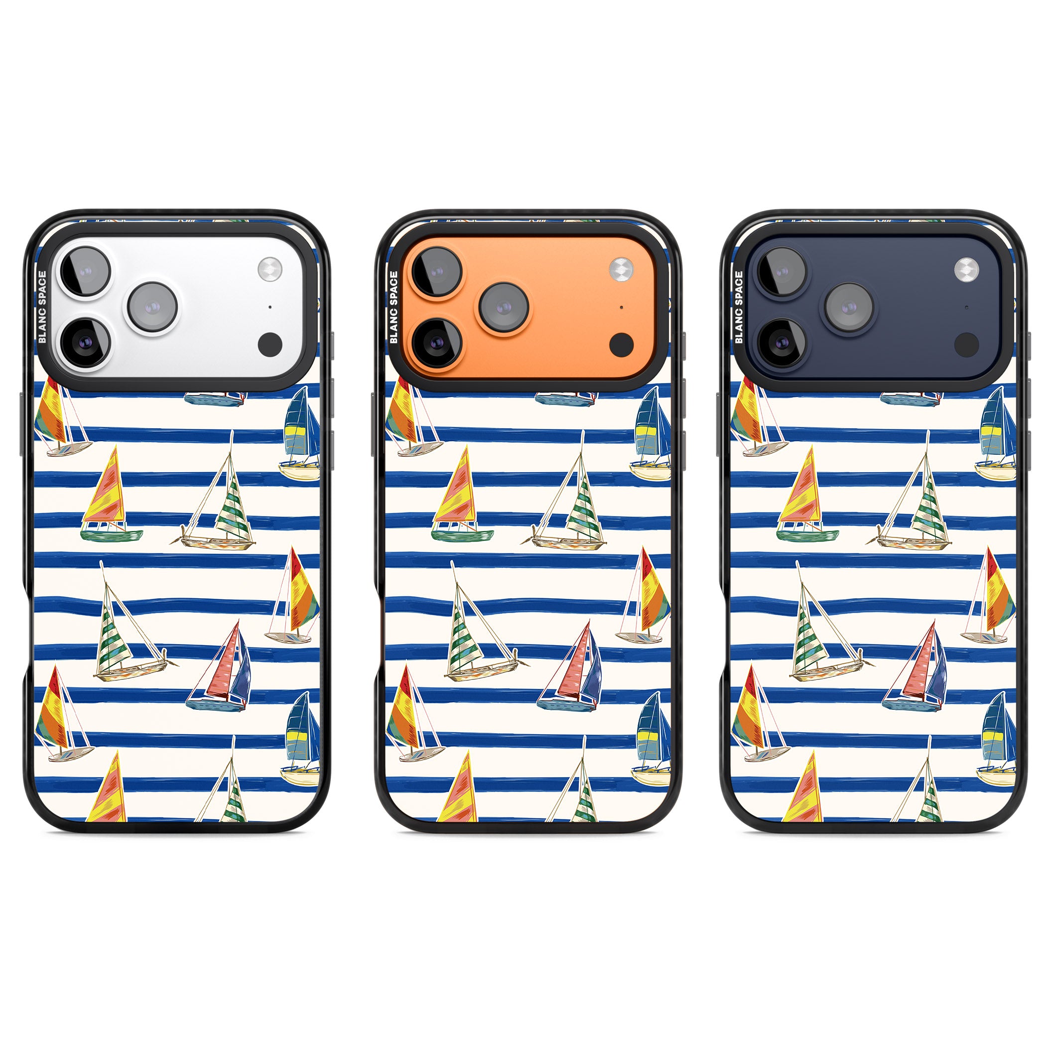 Coastal Sailboats iPhone 17 Pro Impact Pro Black Phone Case APT Impact Protection