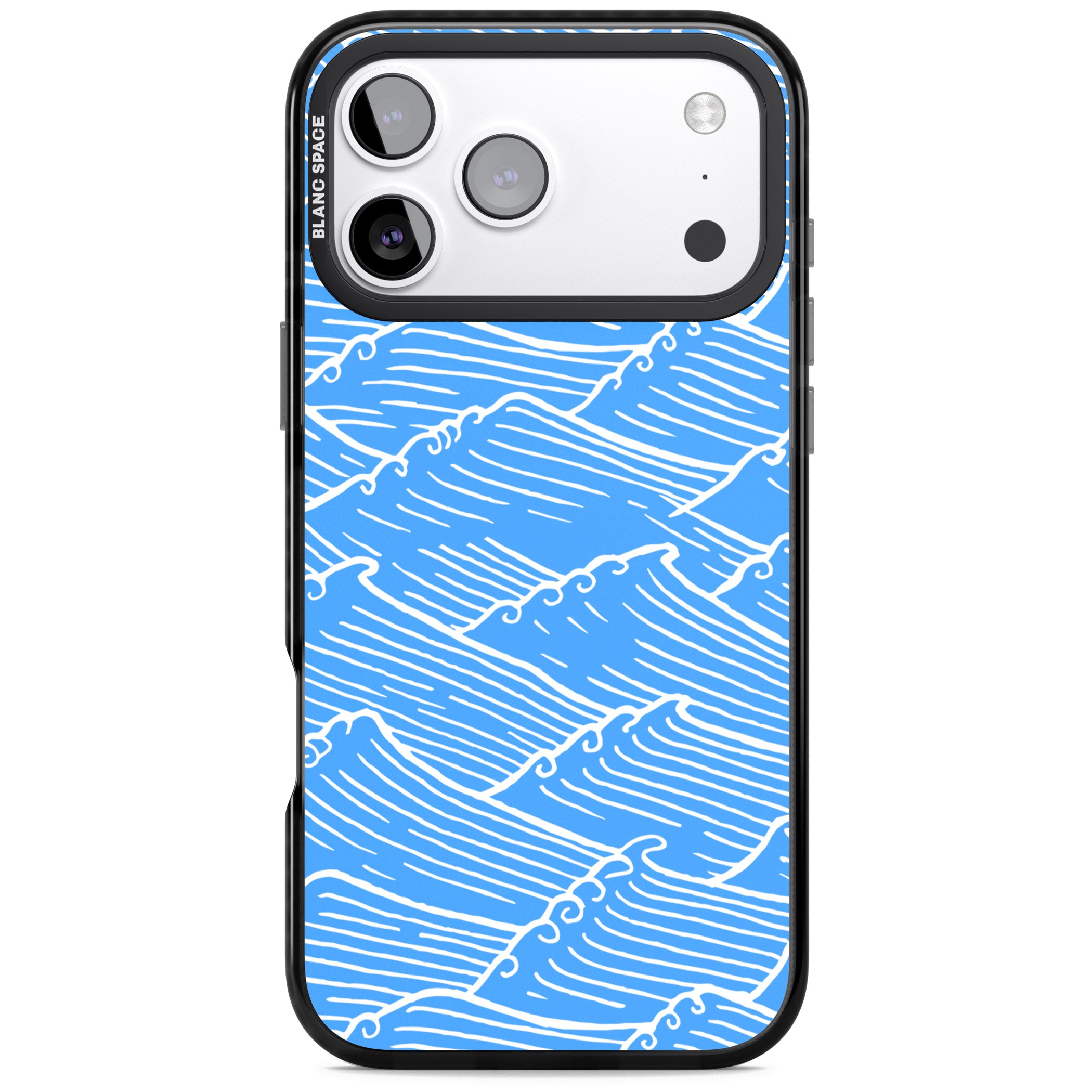 Waves Pattern iPhone 17 Pro Impact Pro Black Phone Case