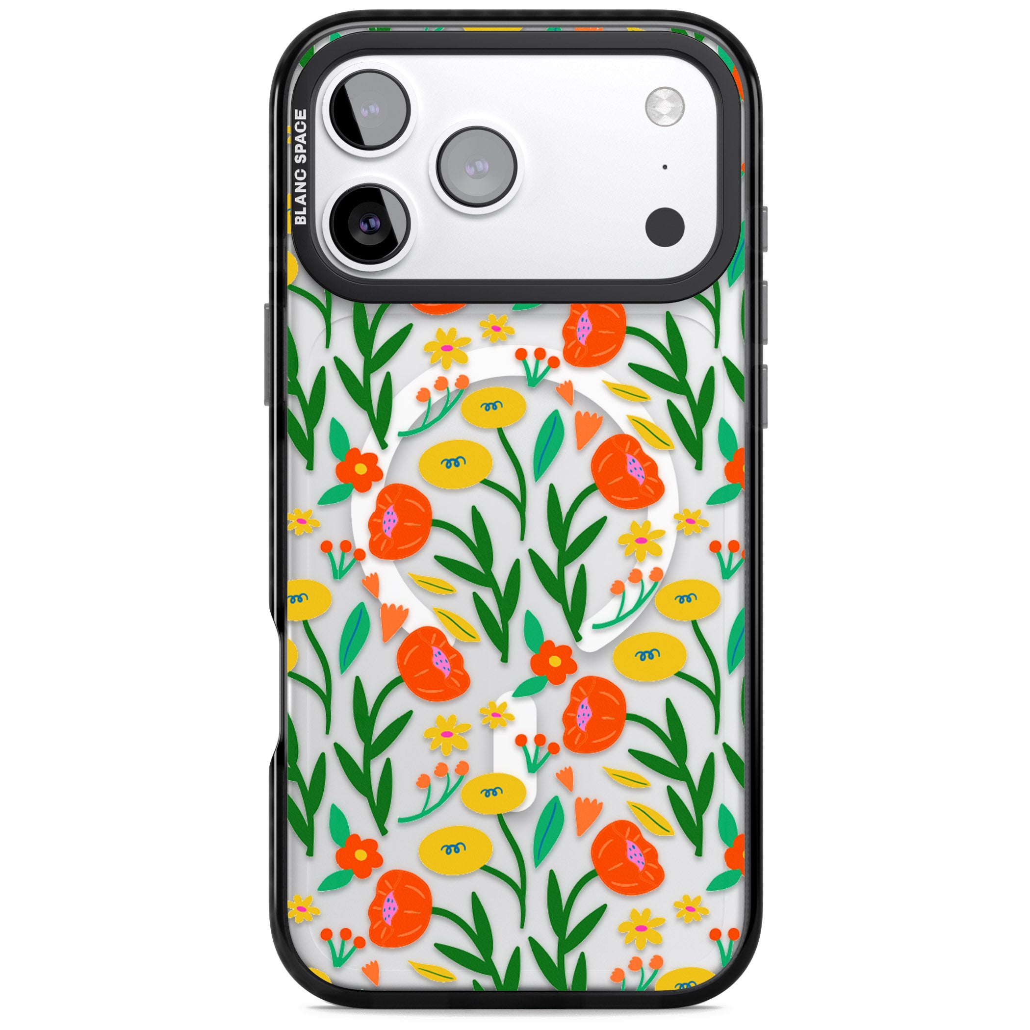 Summer Flower Fiesta iPhone 17 Pro Impact Pro Black Phone Case
