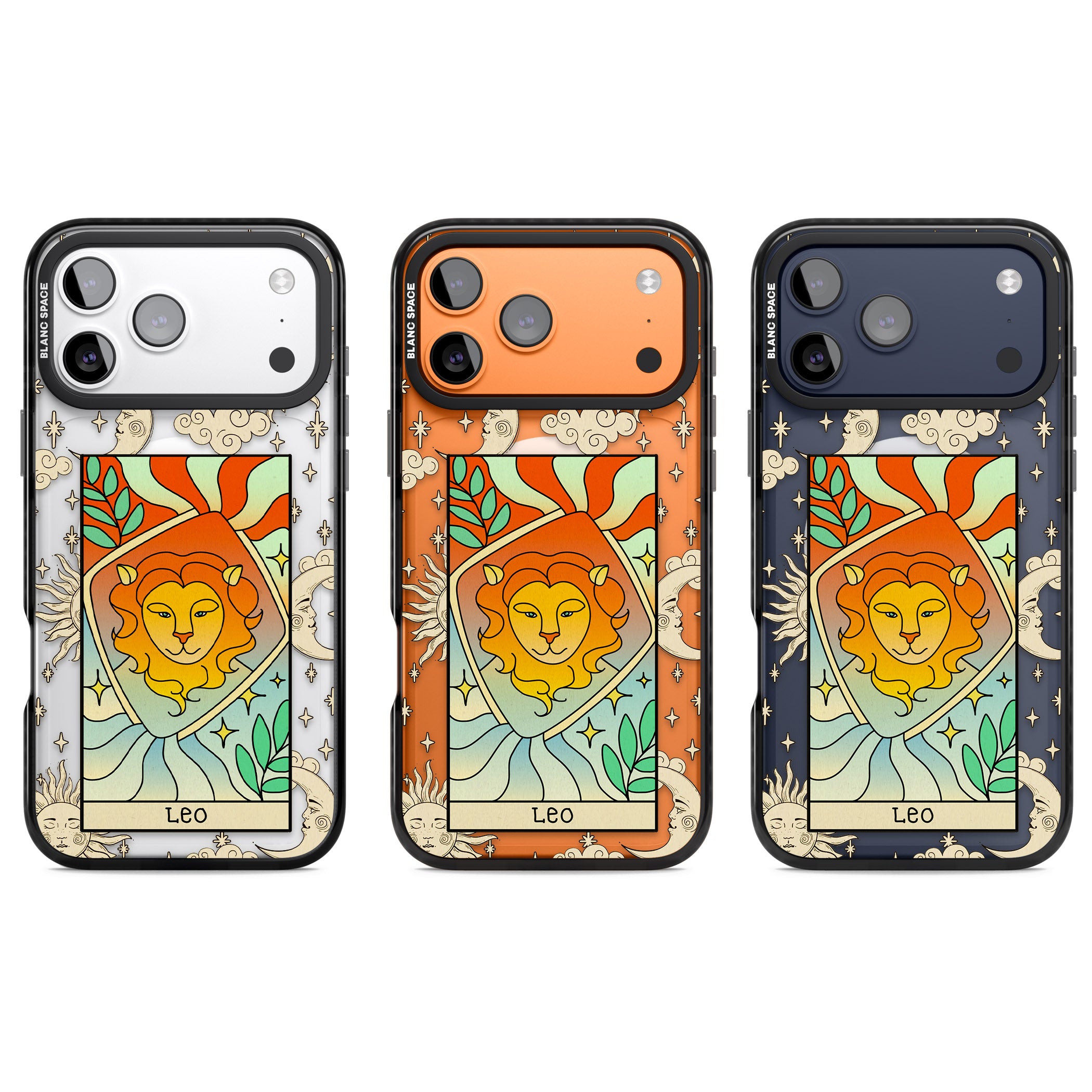 Celestial Zodiac Leo iPhone 17 Pro Impact Pro Black Phone Case APT Impact Protection