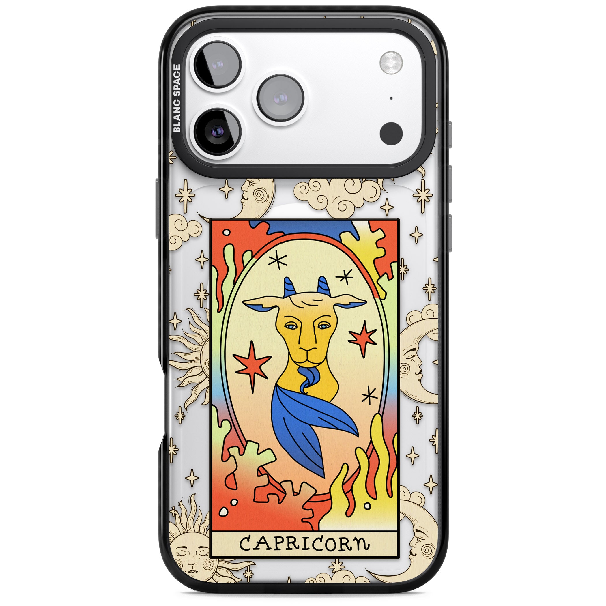 Celestial Zodiac Capricorn iPhone 17 Pro Impact Pro Black Phone Case