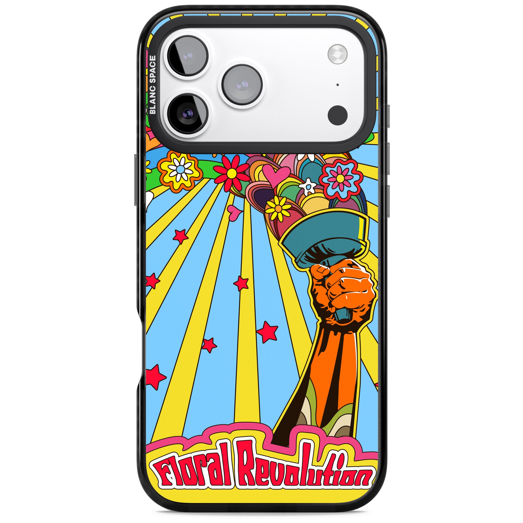 Floral Revolution iPhone 17 Pro Impact Pro Black Phone Case