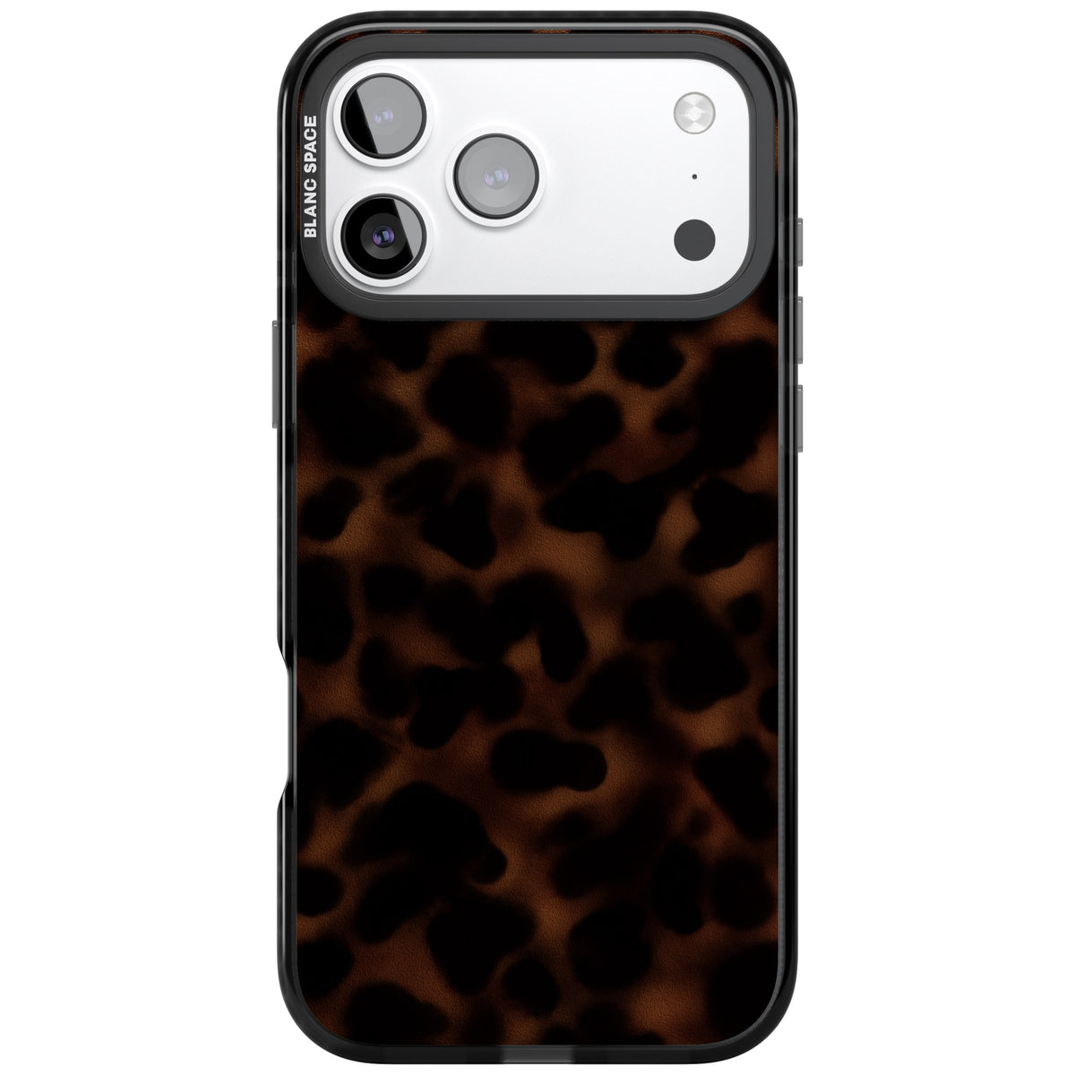 Dark Tortoise Shell old money iPhone case featuring a dark tortoiseshell pattern with amber and black animal print tones iPhone 17 Pro Max Impact Pro Black Phone Case front