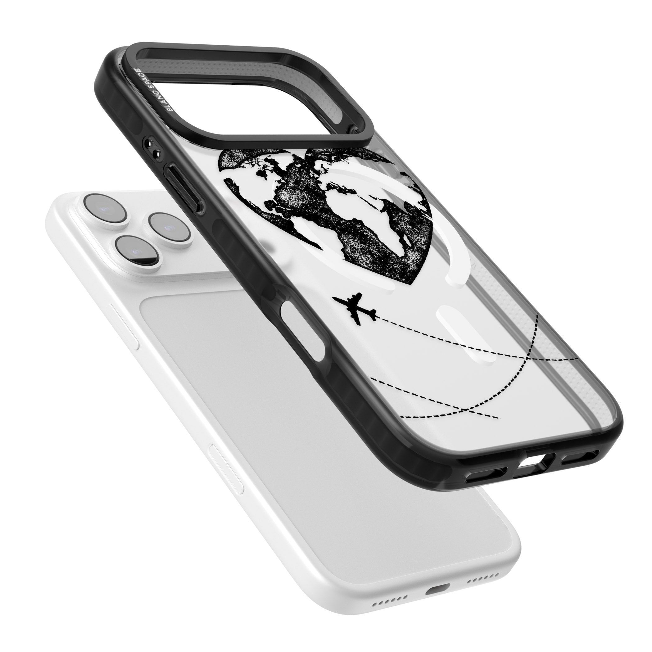 Globe Heart iPhone 17 Pro Impact Pro Black Phone Case Colours