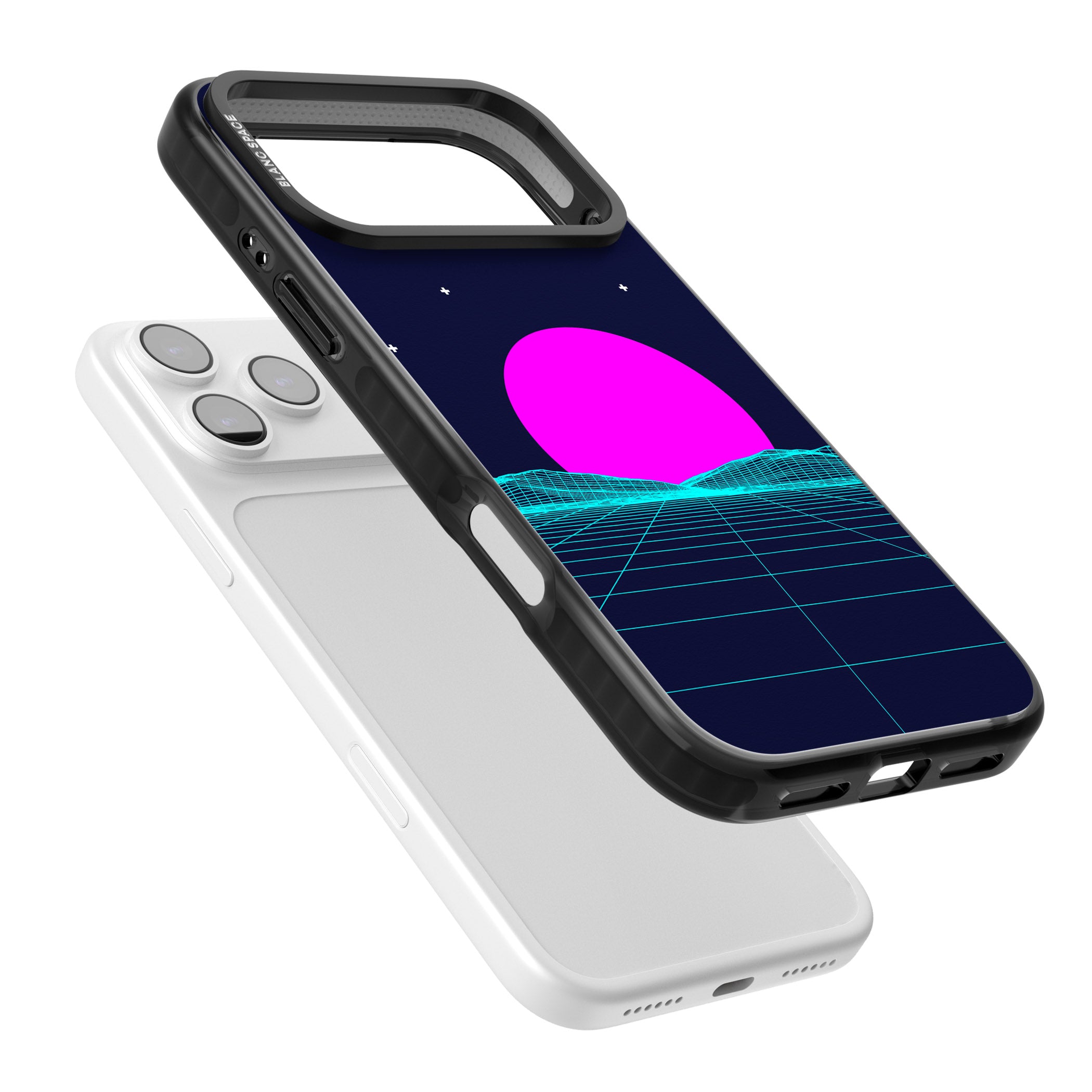 Miami Sunset Vaporwave iPhone 17 Pro Impact Pro Black Phone Case Colours