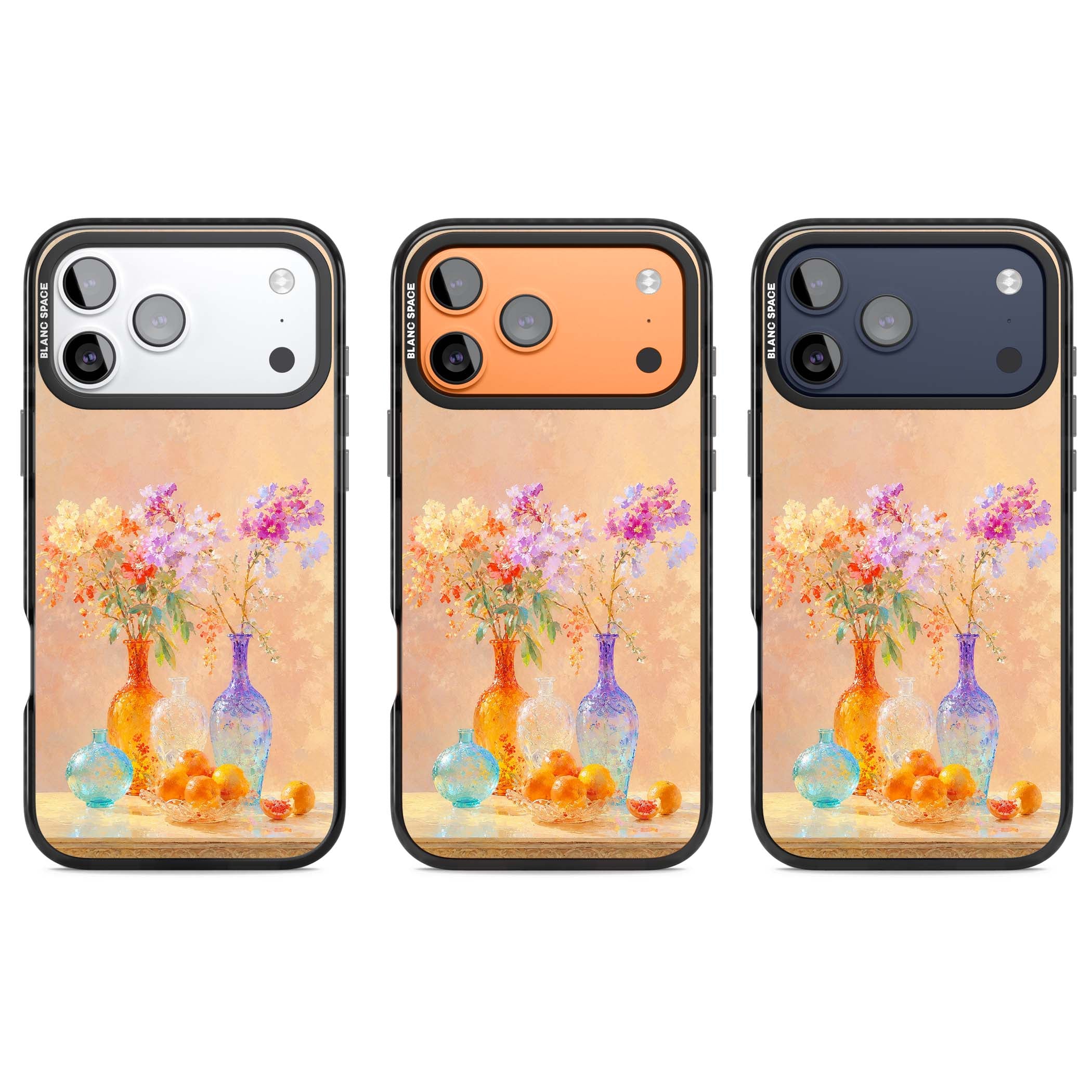 Peach Glass art iPhone case | Black Impact Magsafe case for iPhone 17 Pro, iPhone 17 Pro Max