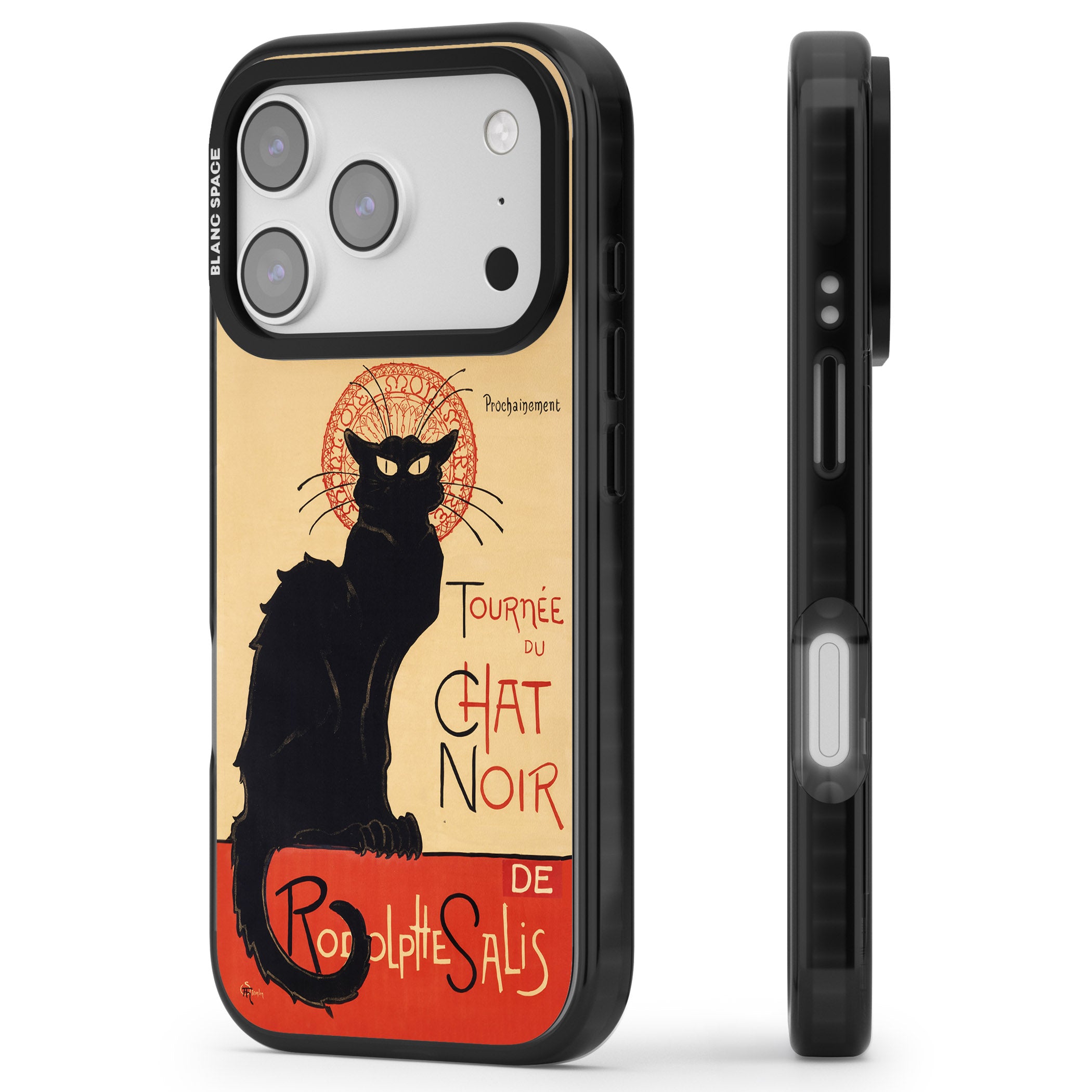 Tournee Du Chat Noir Poster iPhone 17 Pro Impact Pro Black Phone Case Side Profile