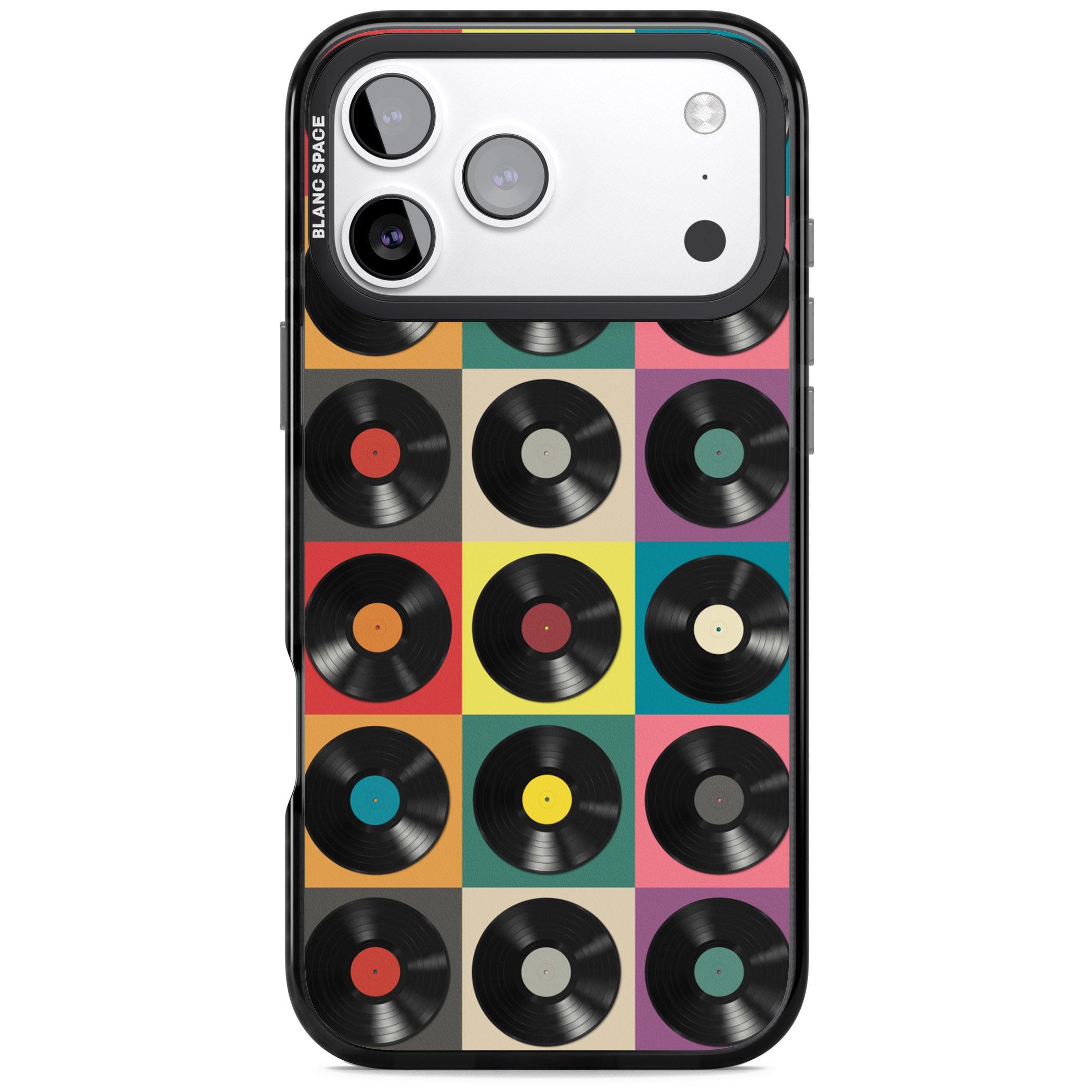 Vinyl Record Pattern iPhone 17 Pro Impact Pro Black Phone Case