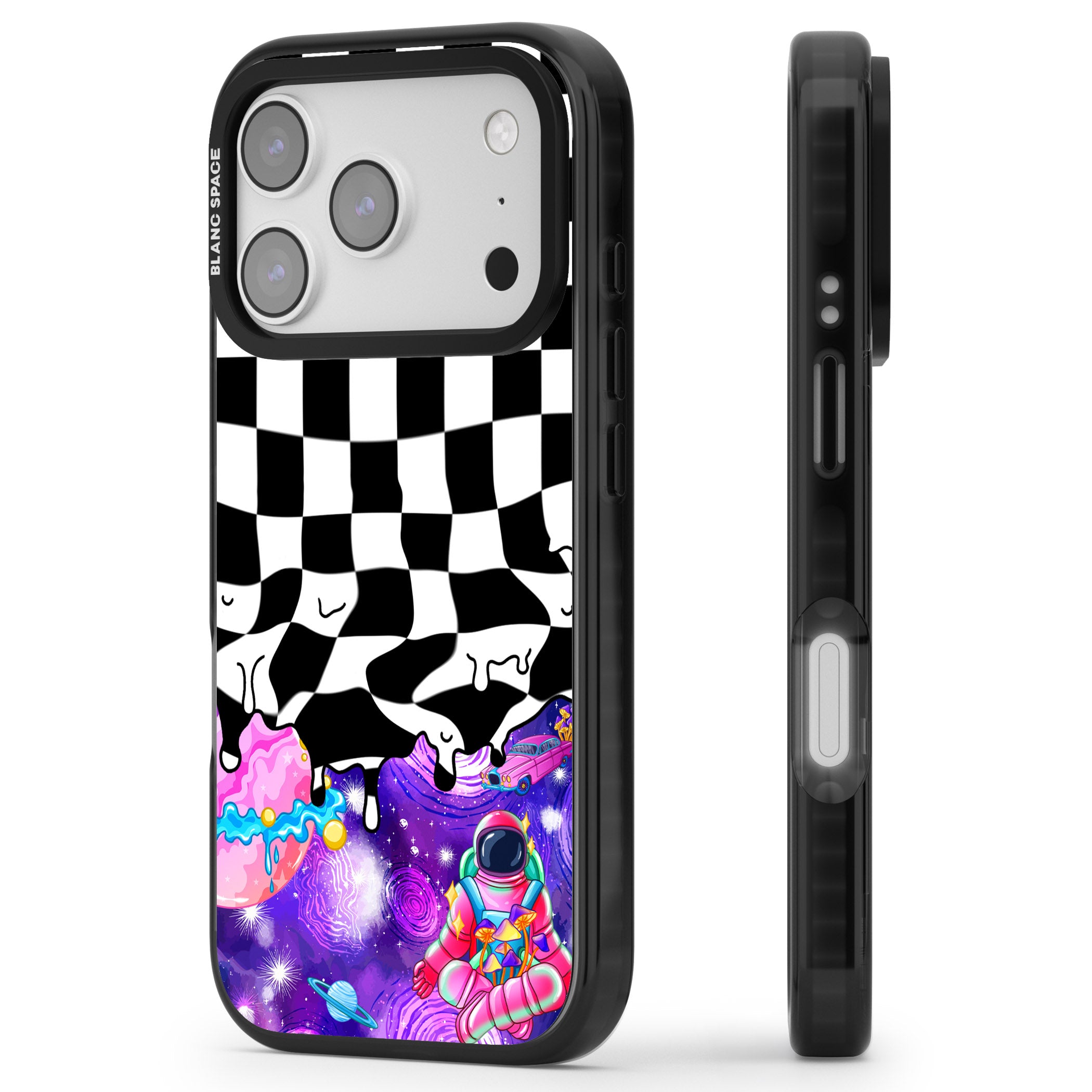 Washed Out iPhone 17 Pro Impact Pro Black Phone Case Side Profile