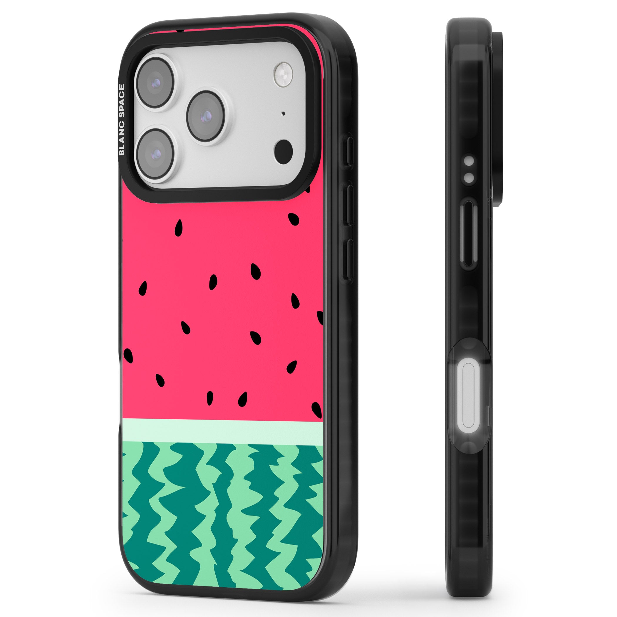 Full Watermelon iPhone 17 Pro Impact Pro Black Phone Case Side Profile