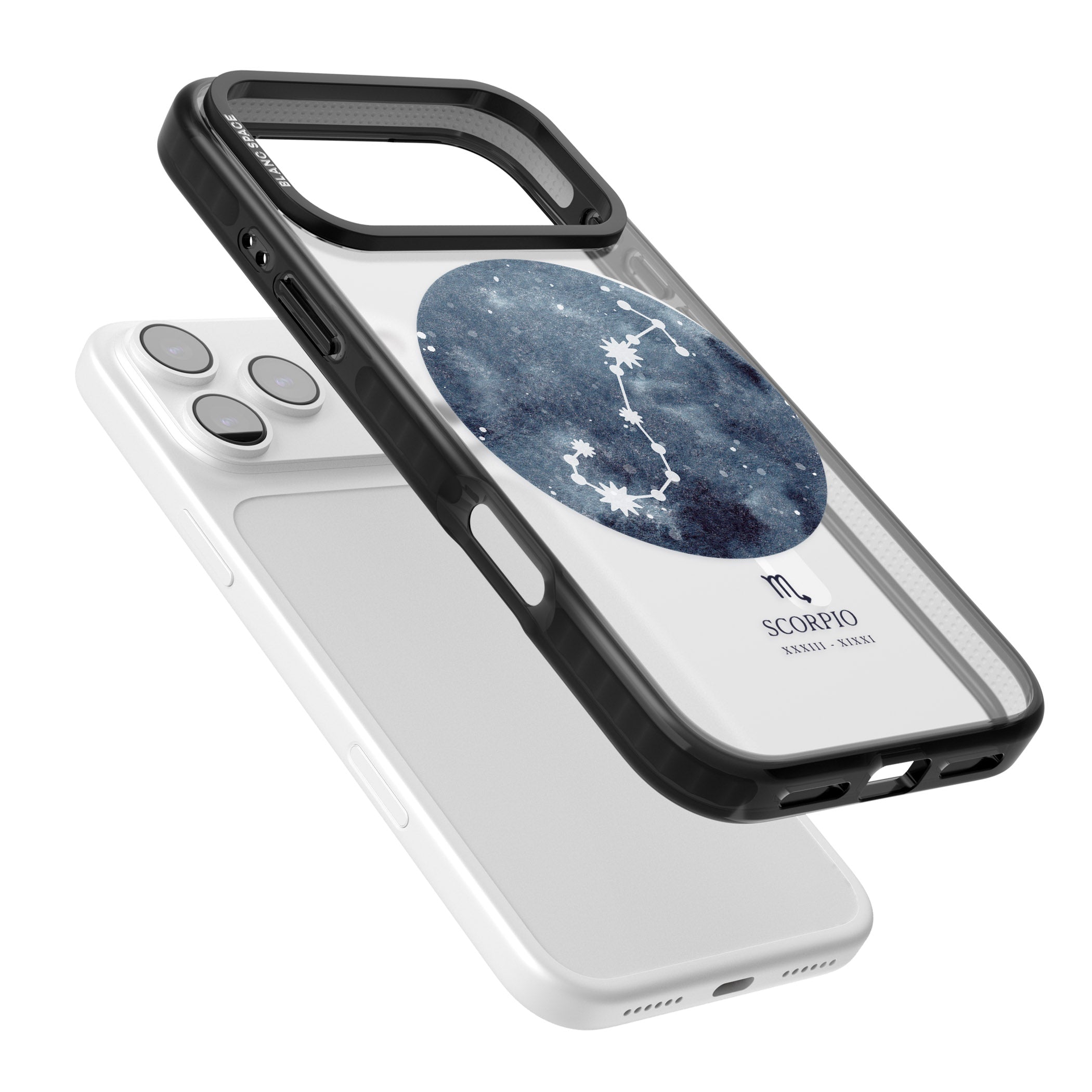 Scorpio Zodiac Blue iPhone 17 Pro Impact Pro Black Phone Case Colours