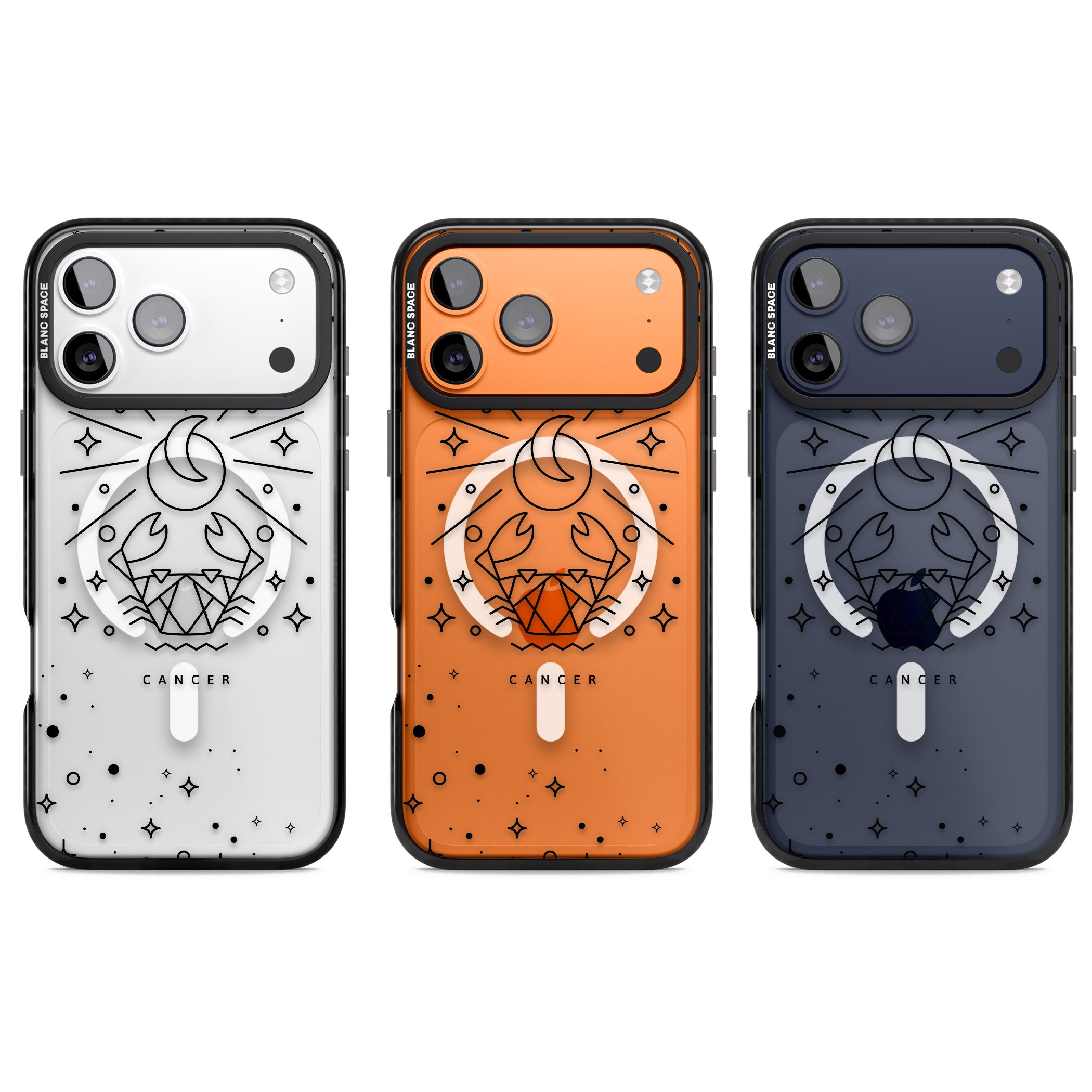 Zodiac Cancer Moon iPhone 17 Pro Impact Pro Black Phone Case APT Impact Protection