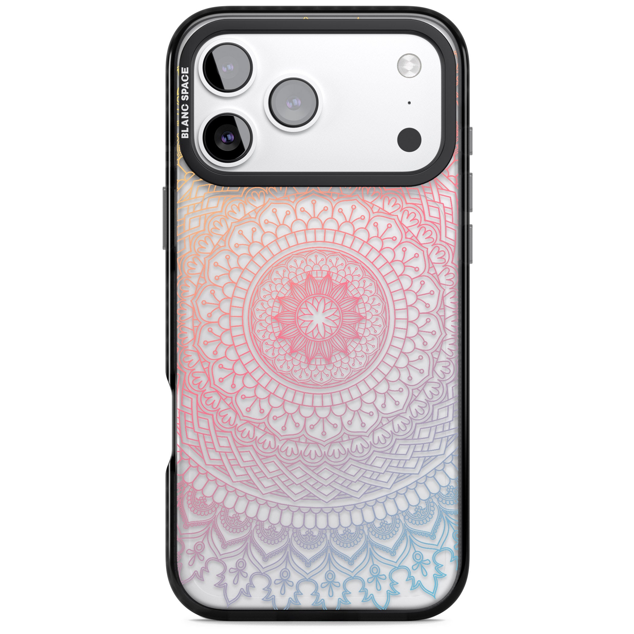 Rainbow Mandala iPhone 17 Pro Impact Black Phone Case
