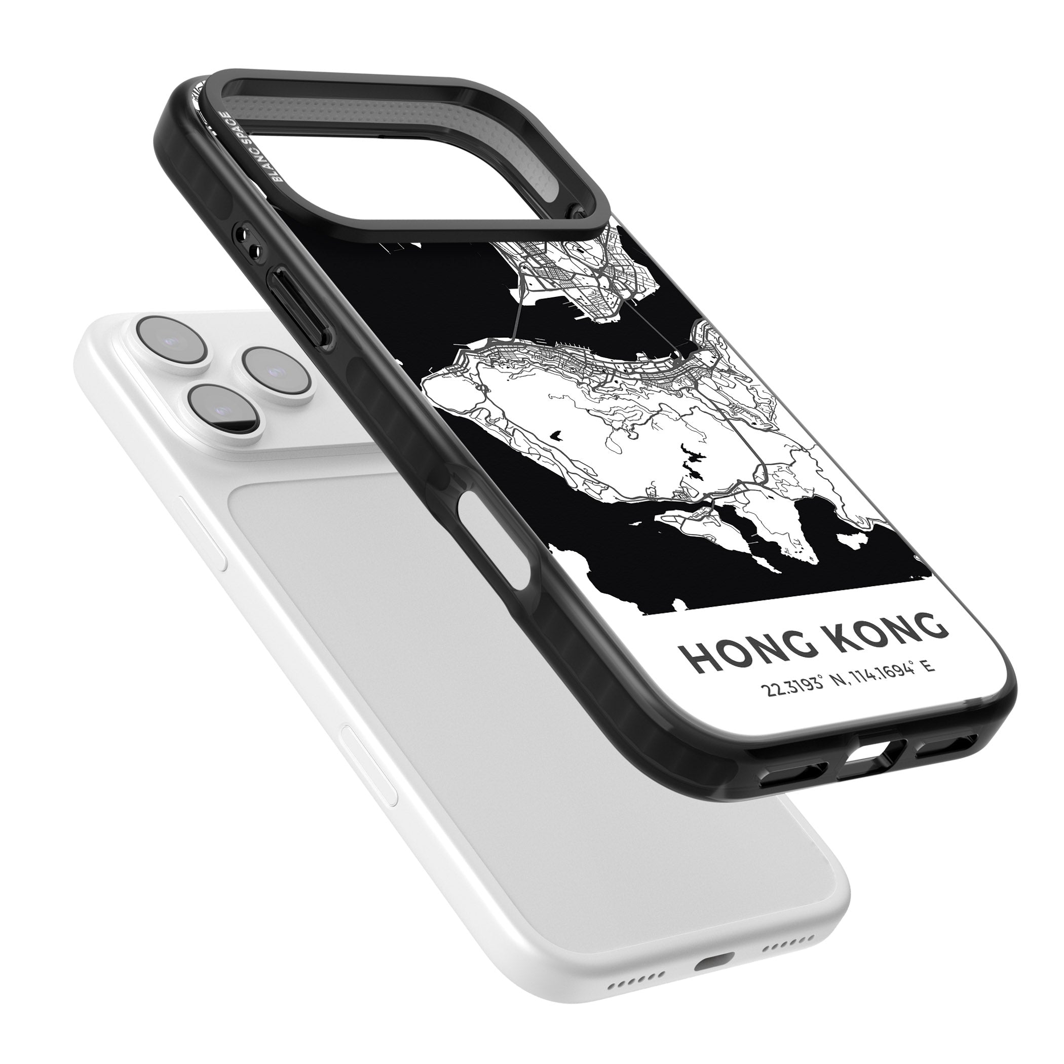 Hong Kong Map iPhone 17 Pro Impact Black Phone Case Colours
