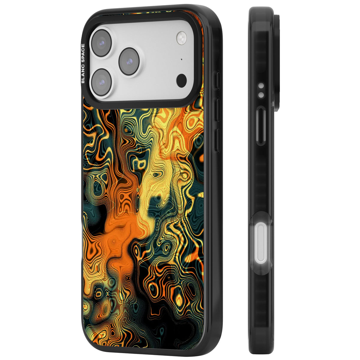 Liquid Amber iPhone 17 Pro Max Impact Black Phone Case side