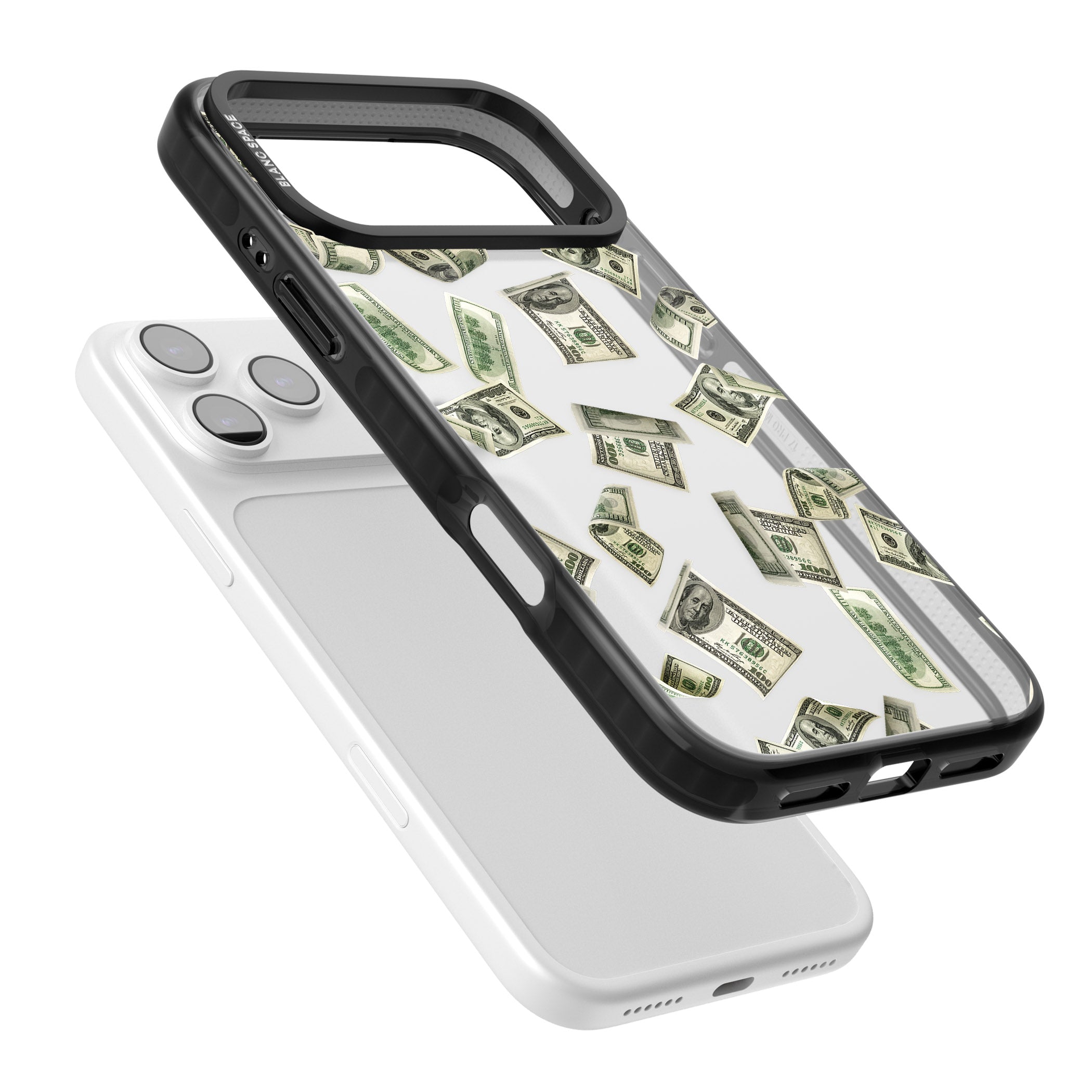 Falling Cash iPhone 17 Pro Impact Black Phone Case Colours