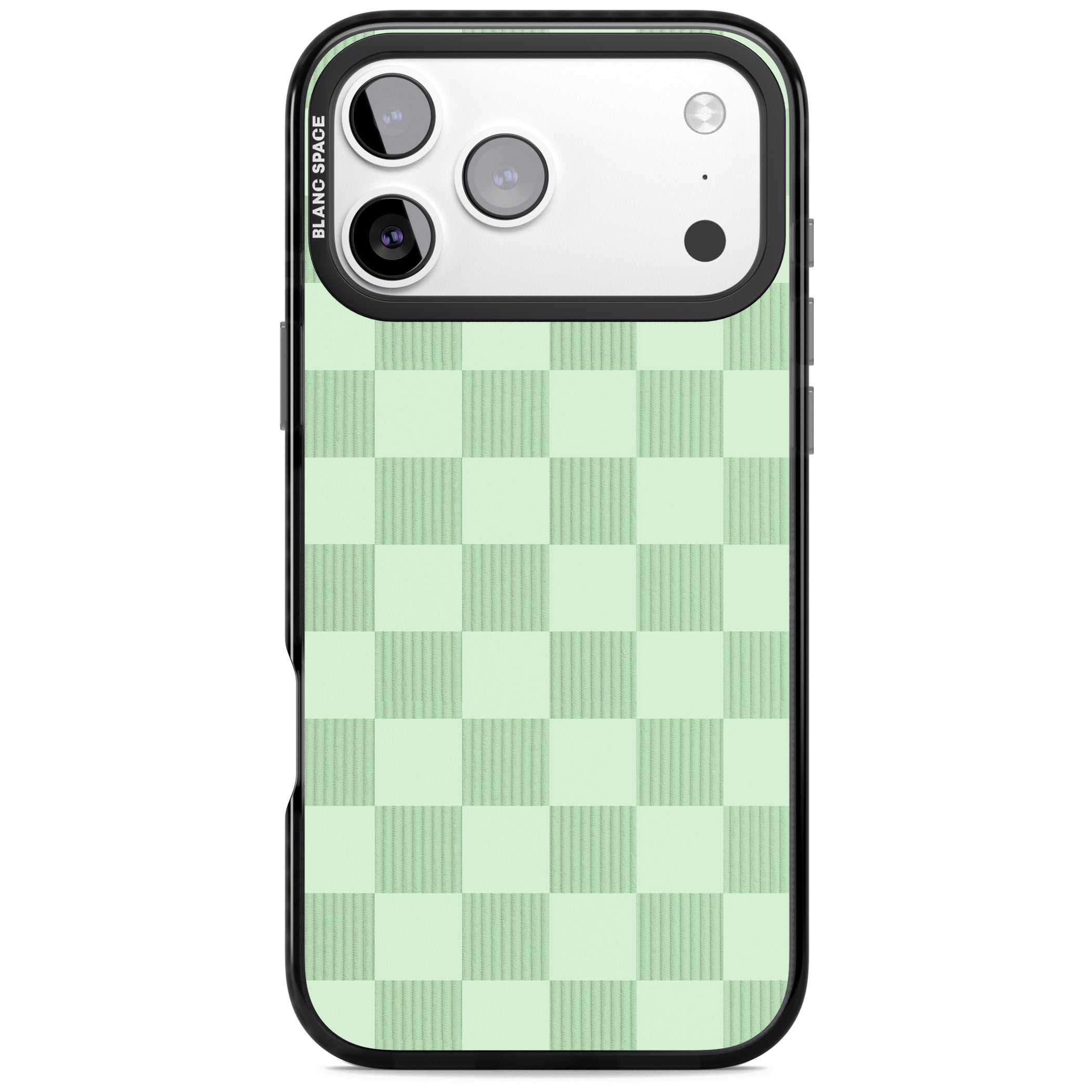 Seafoam Checkered iPhone 17 Pro Impact Black Phone Case