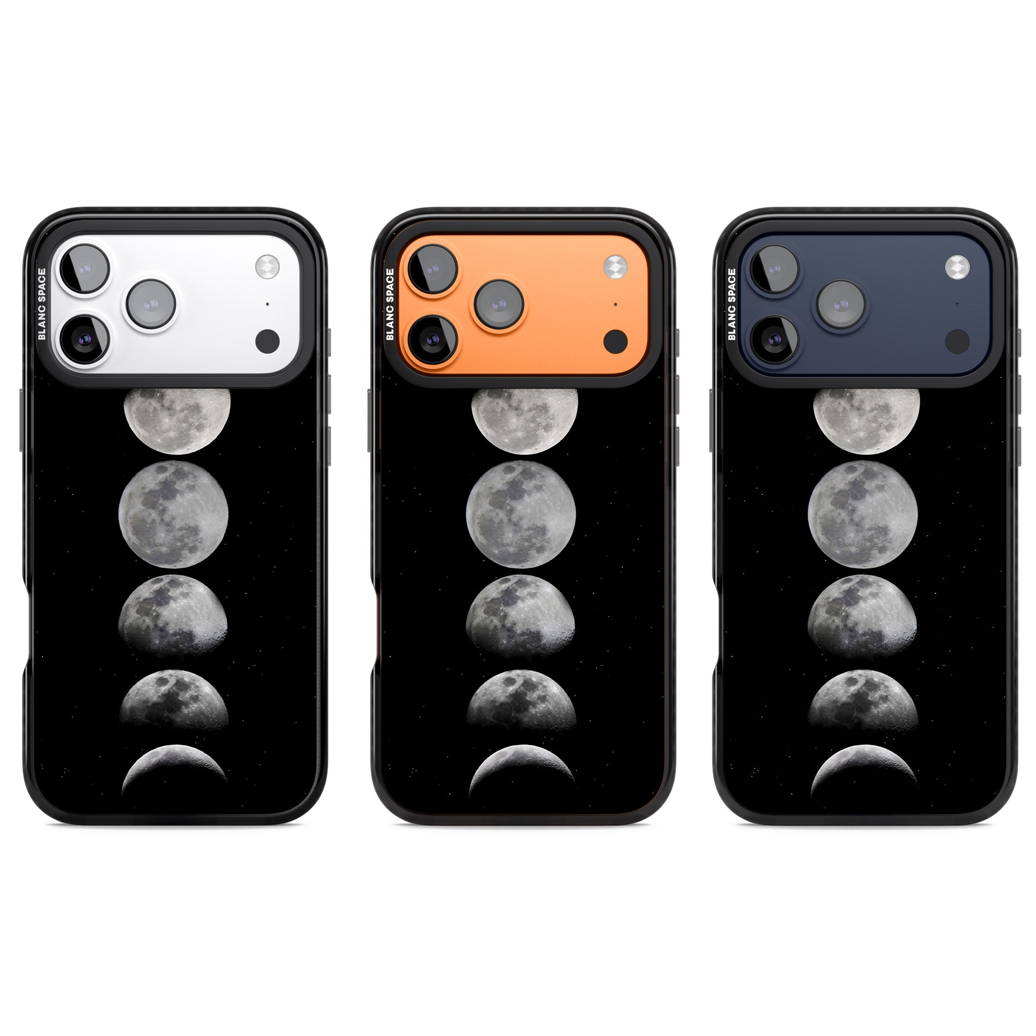 Phases Of The Moon iPhone 17 Pro Impact Black Phone Case APT Impact Protection