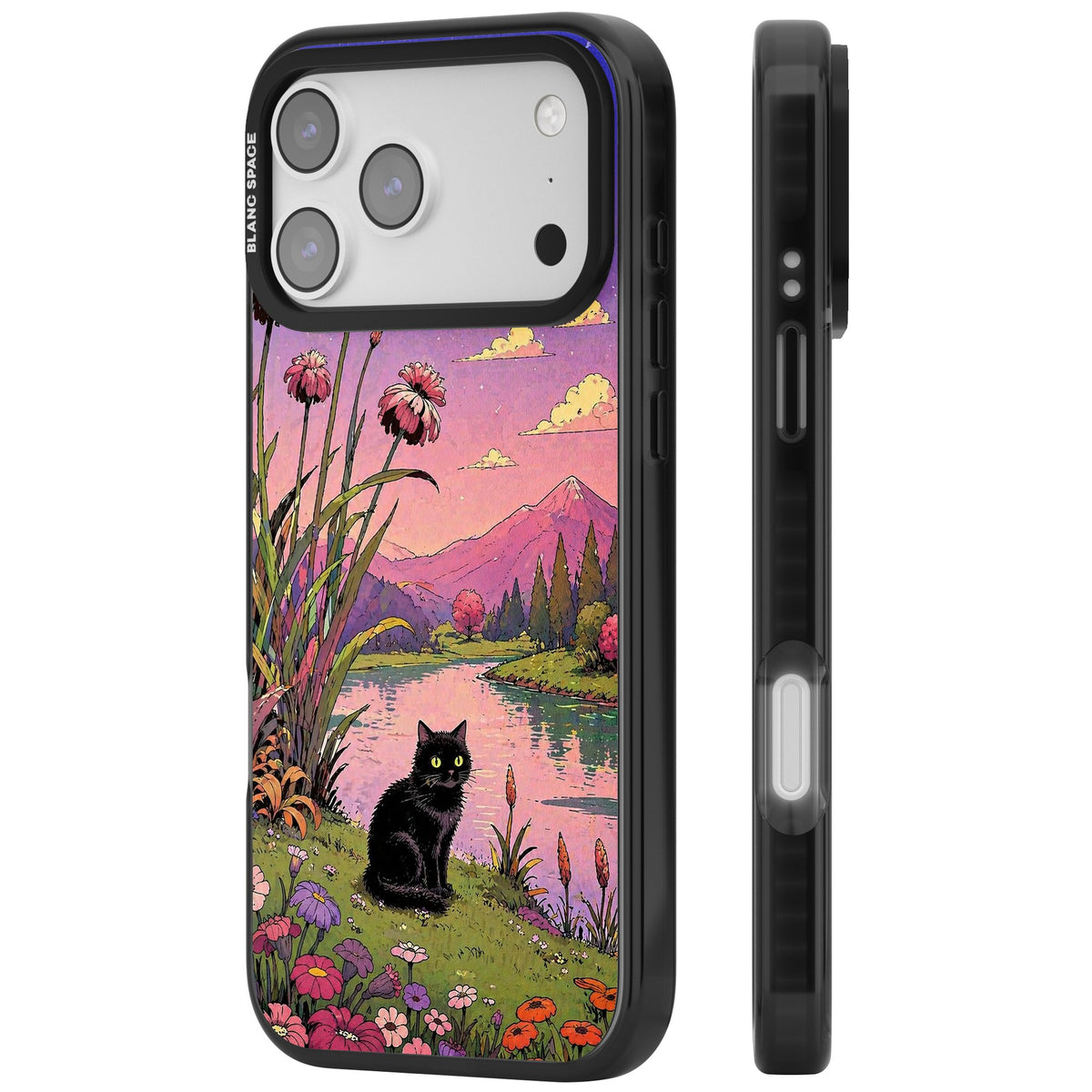 Mystic Whiskers iPhone 17 Pro Max Impact Black Phone Case side
