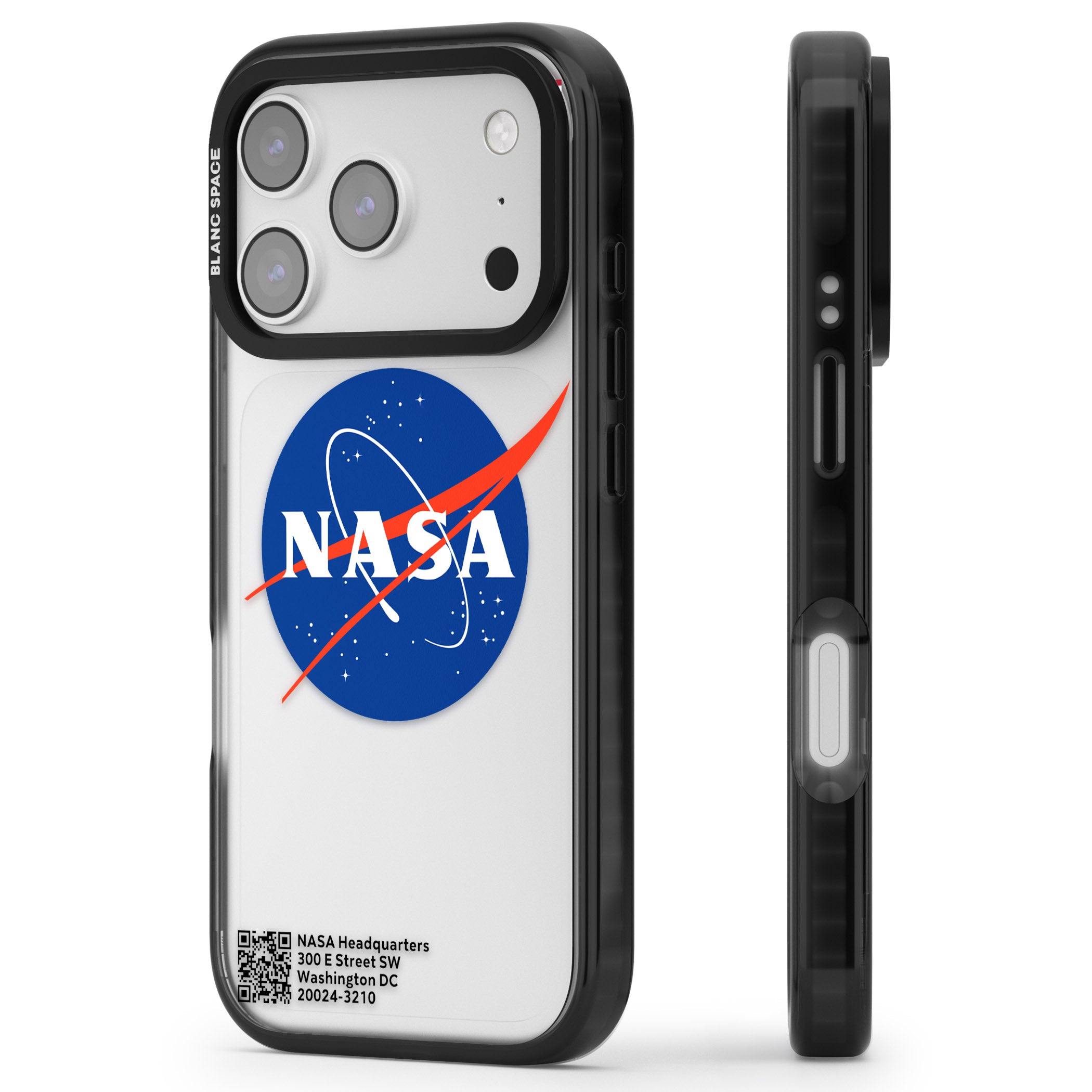 Nasa Meatball iPhone 17 Pro Impact Black Phone Case Side Profile