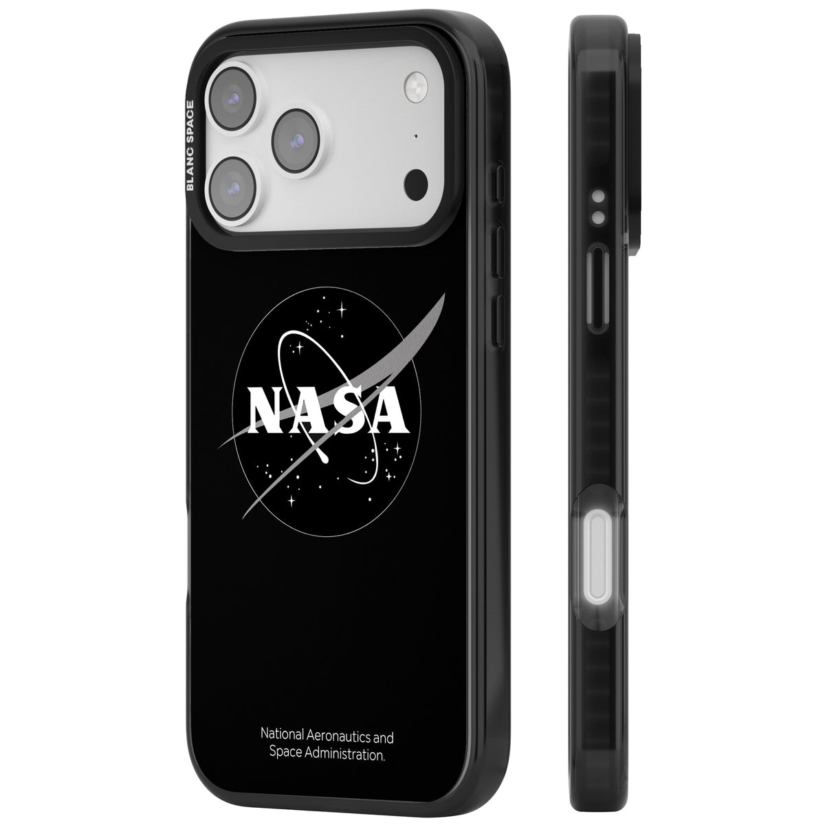 Dark Nasa Meatball iPhone 17 Pro Max Impact Black Phone Case side