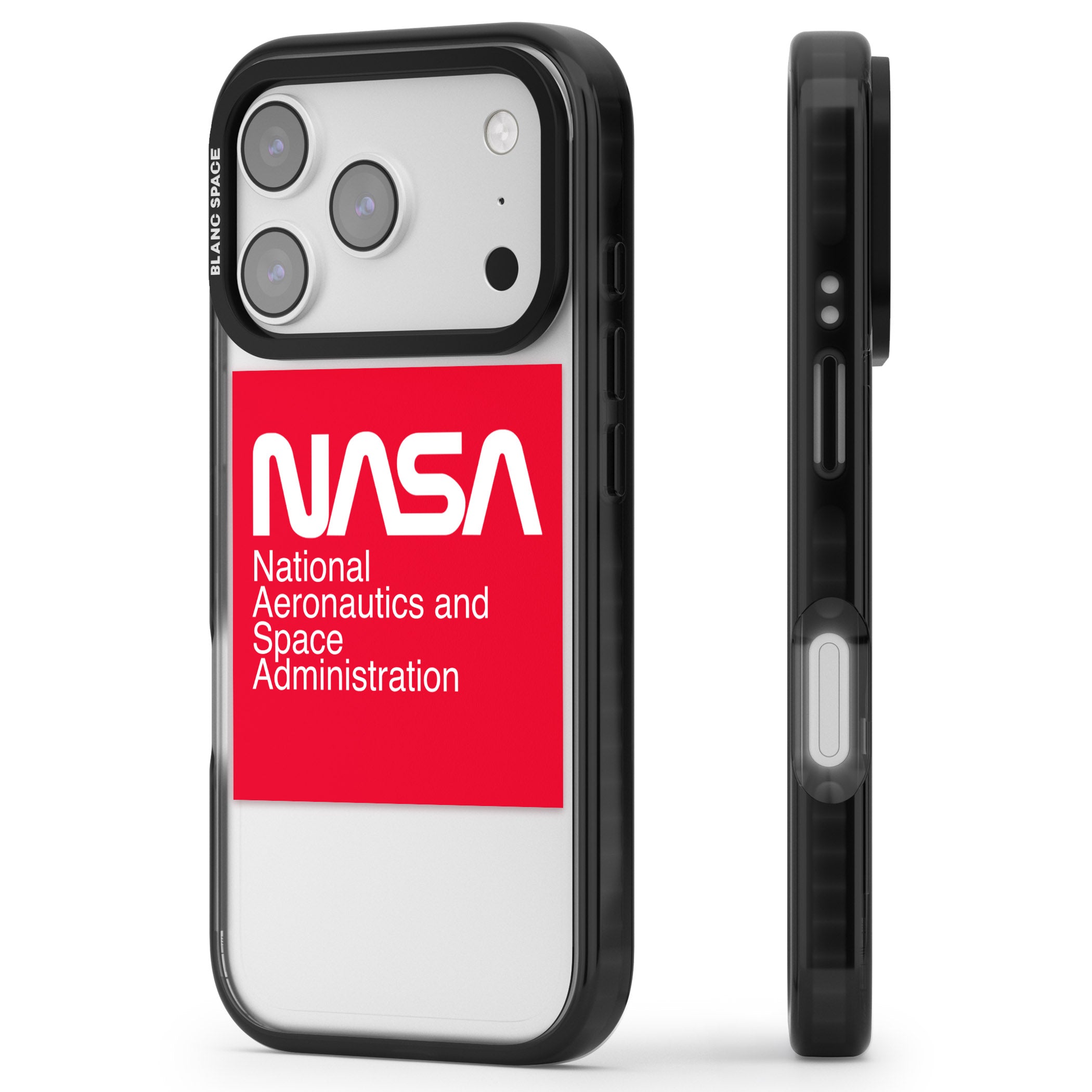 Nasa The Worm Box iPhone 17 Pro Impact Black Phone Case Side Profile