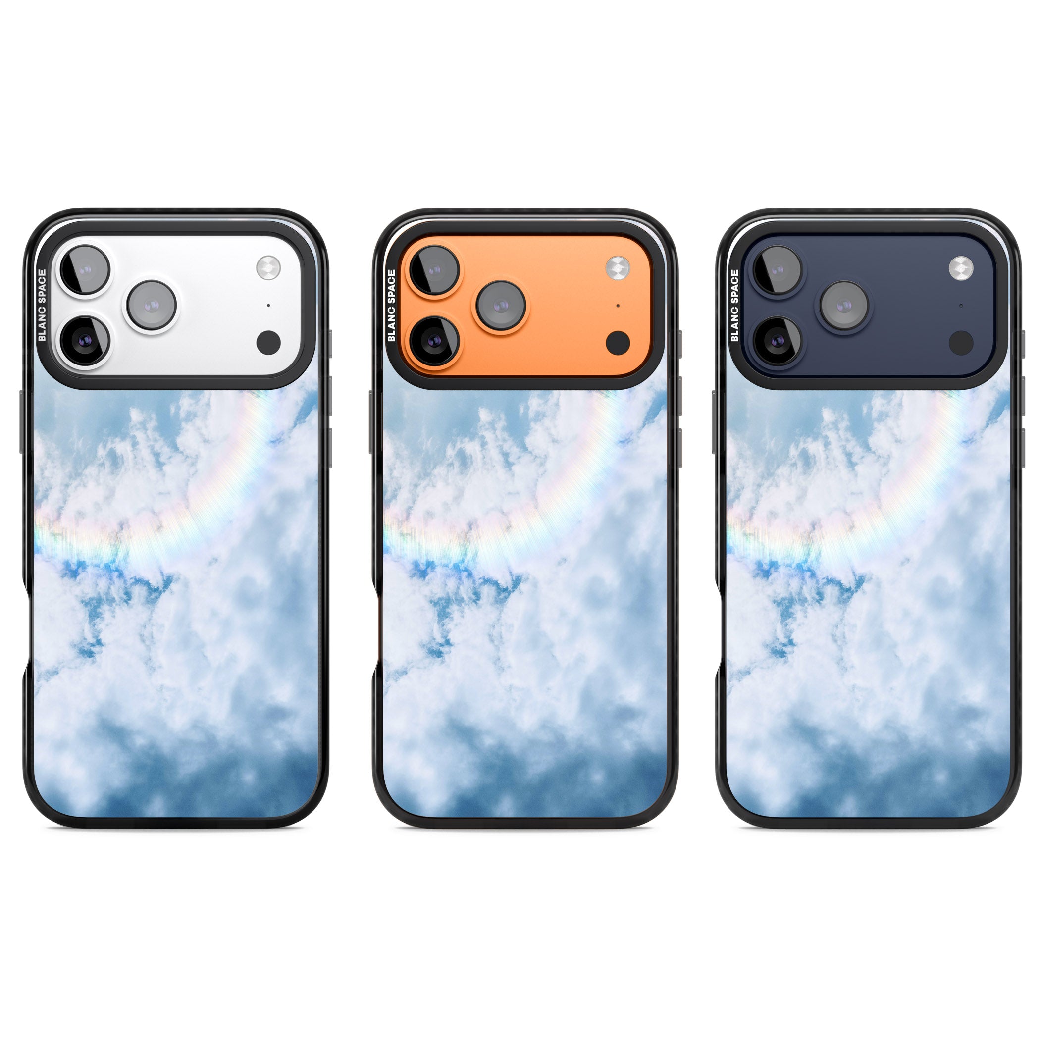 Pastel Rainbow Sky iPhone 17 Pro Impact Black Phone Case APT Impact Protection