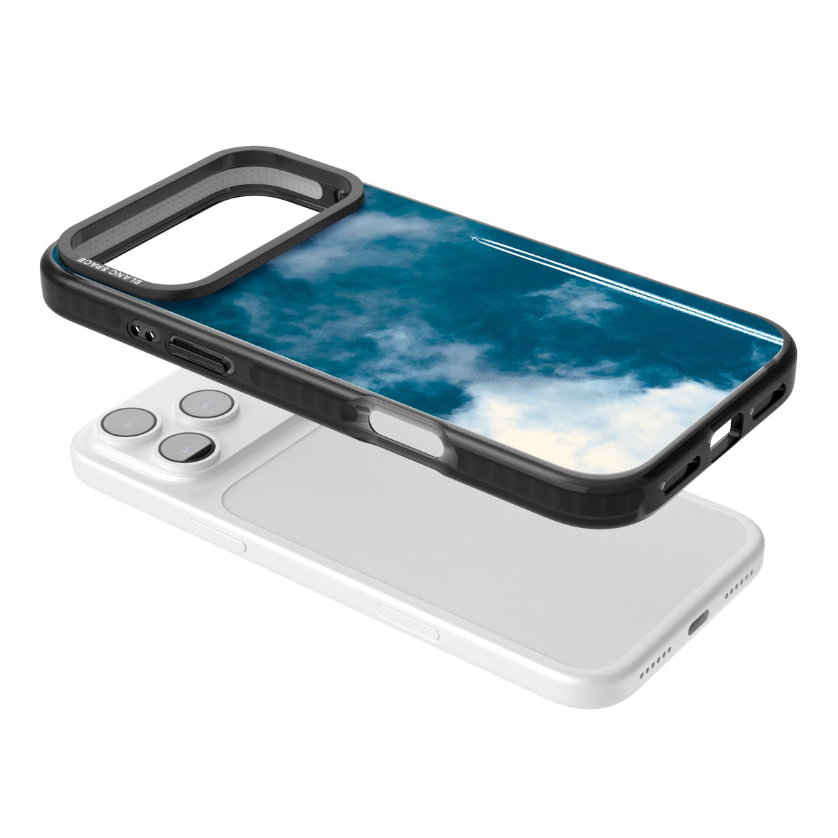 Sky Trail iPhone 17 Pro Max Impact Black Phone Case angled