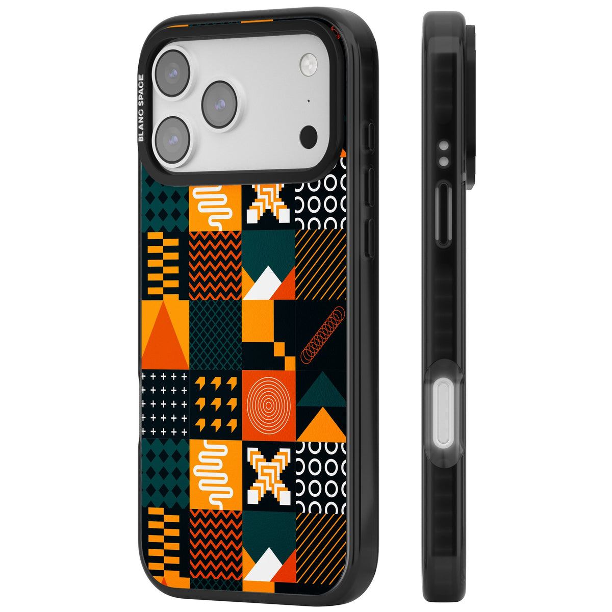 Amber Grid iPhone 17 Pro Max Impact Black Phone Case side