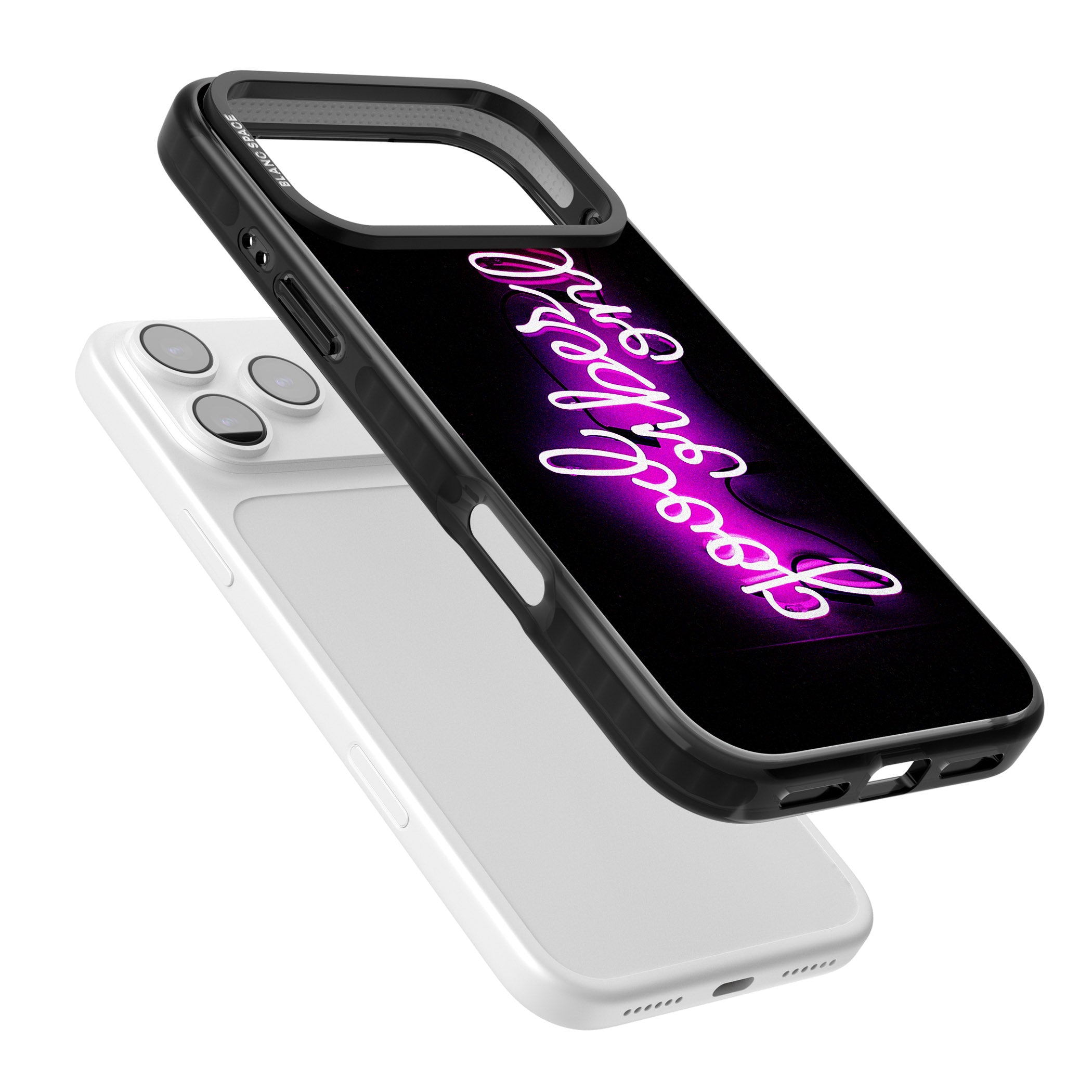 Good Vibes Only Neon Glow iPhone 17 Pro Impact Black Phone Case Colours