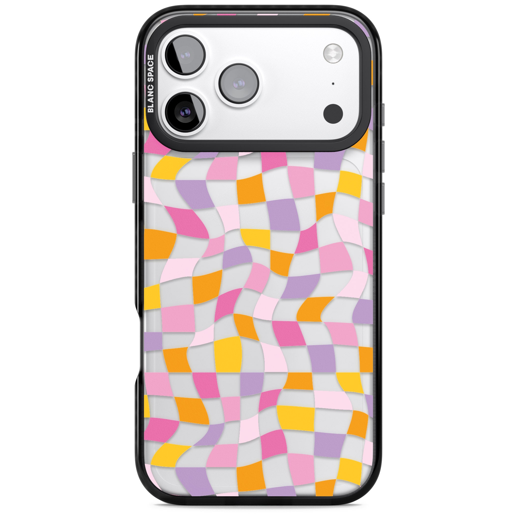Wonky Squares Pattern iPhone 17 Pro Impact Black Phone Case