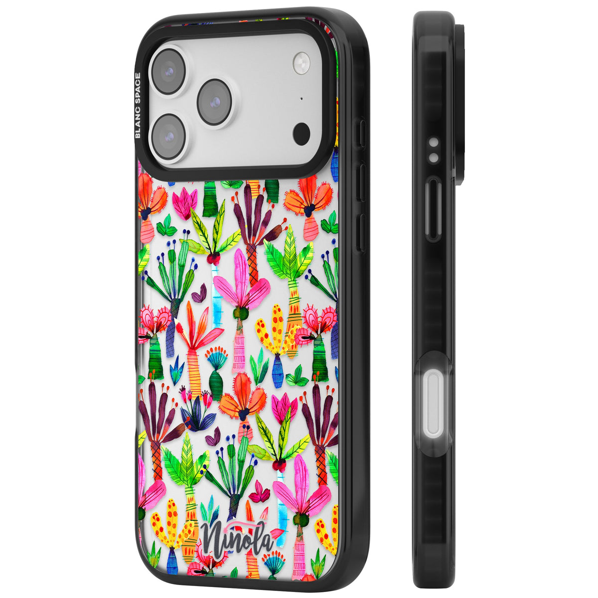 Tropical Botanical iPhone 17 Pro Max Impact Black Phone Case side