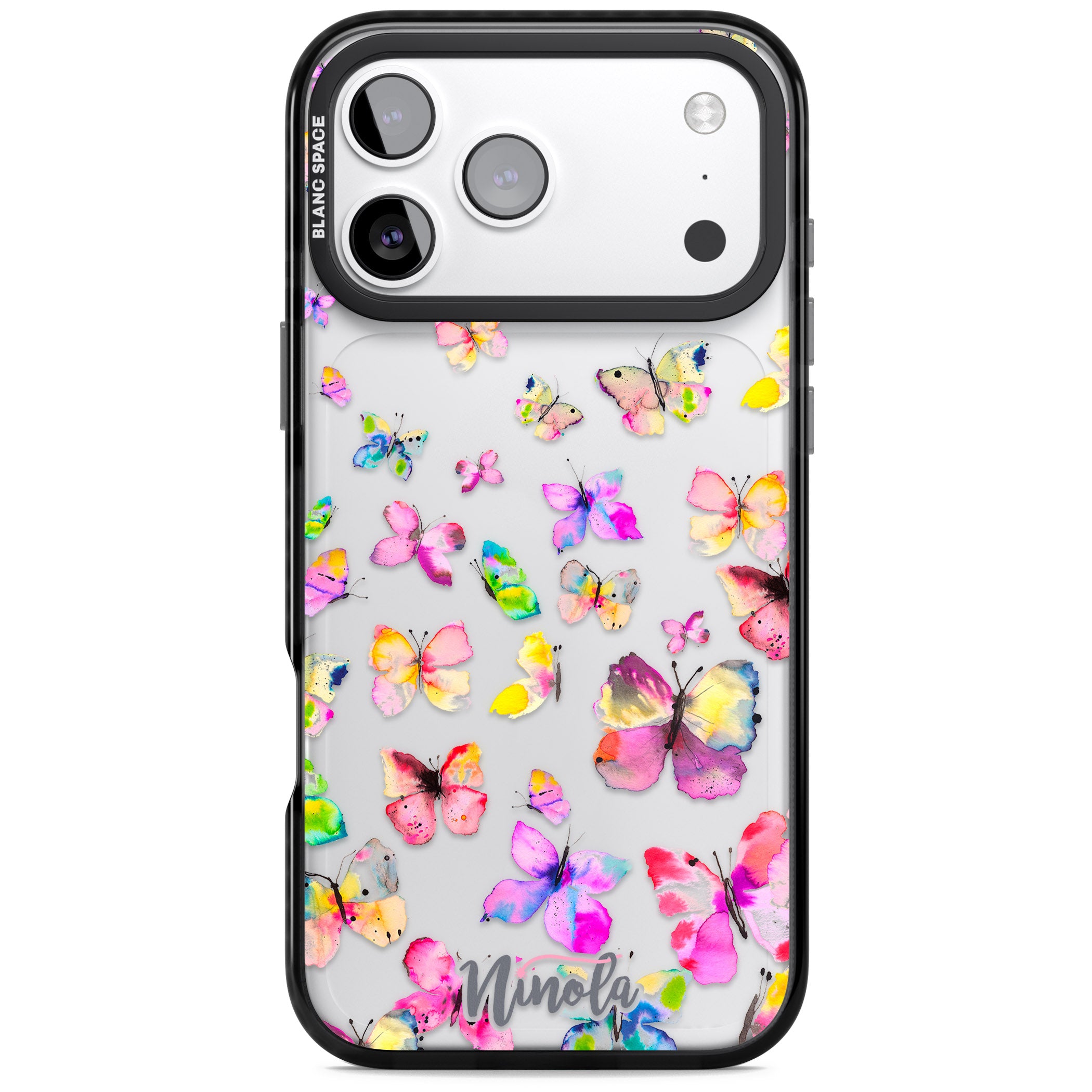 Watercolor Butterflies iPhone 17 Pro Impact Black Phone Case