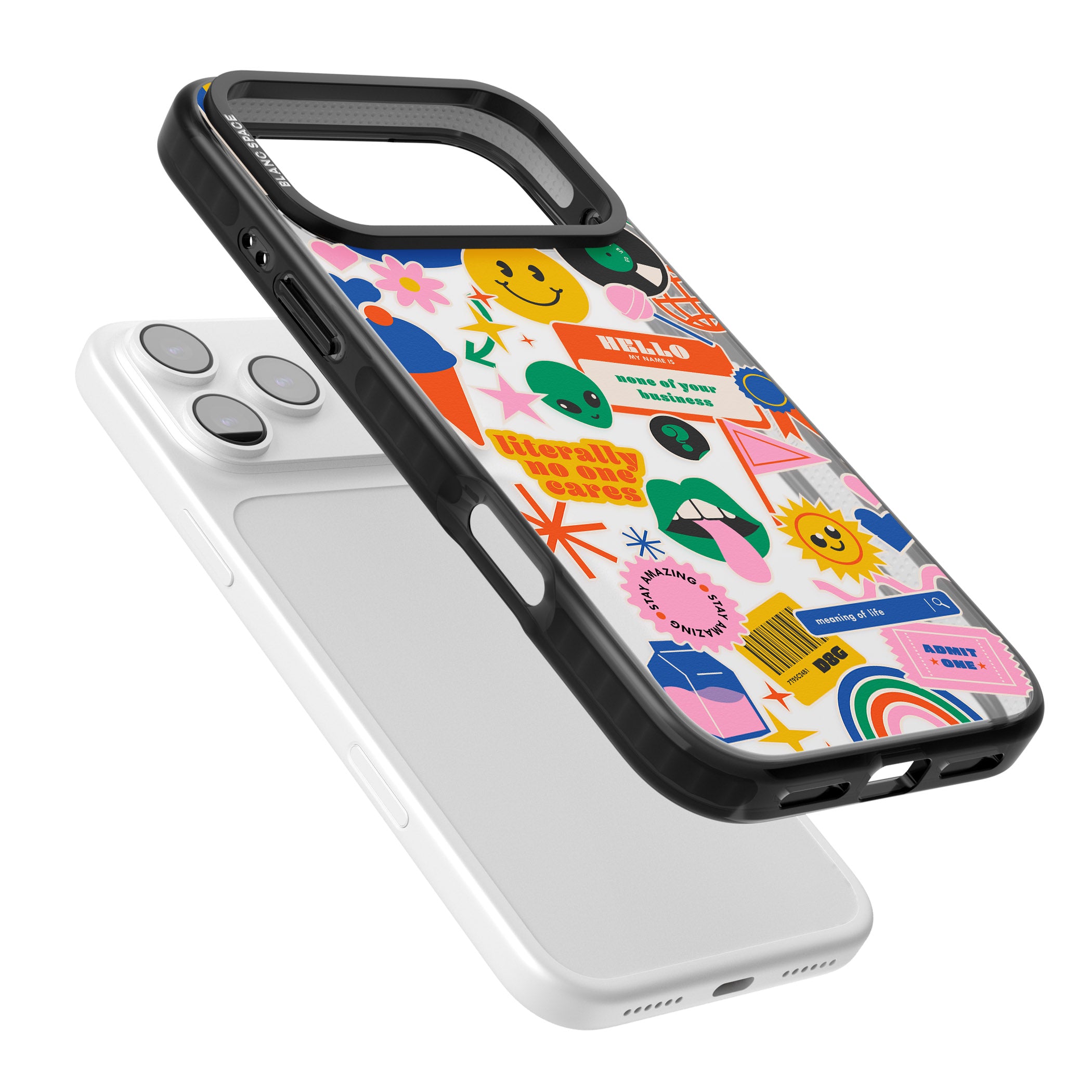 Nostalgic Sticker Vibes iPhone 17 Pro Impact Black Phone Case Colours
