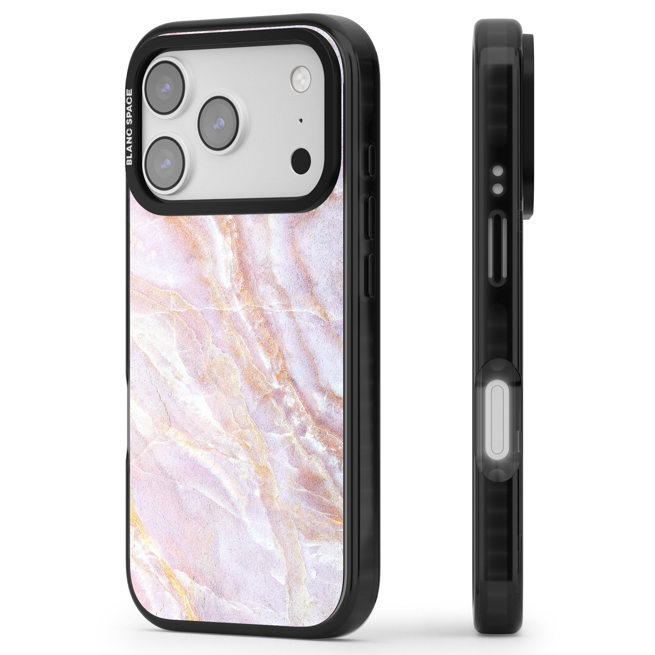 Soft Onyx Blush iPhone 17 Pro Impact Black Phone Case Side Profile