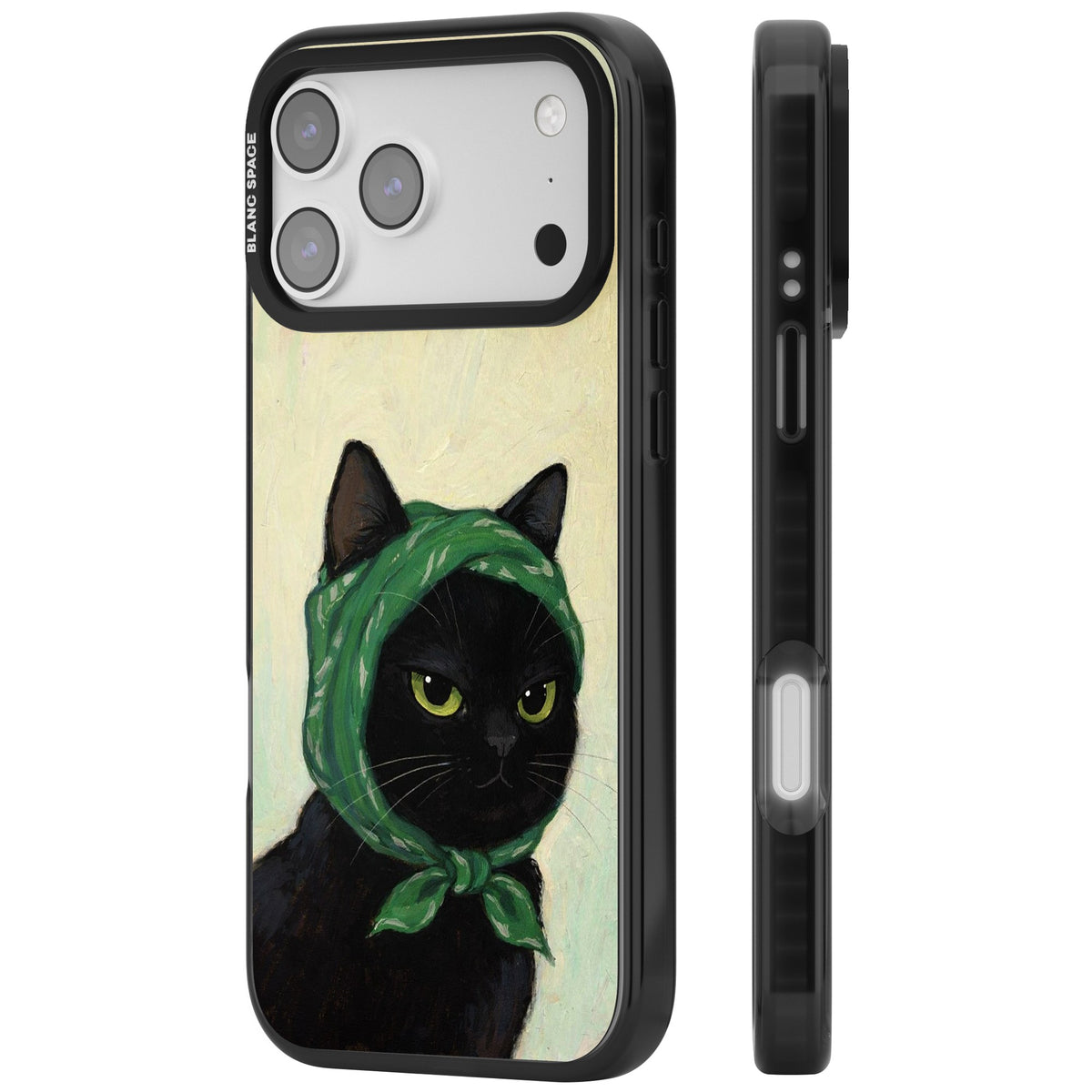 Unamused Kitty iPhone 17 Pro Max Impact Black Phone Case side