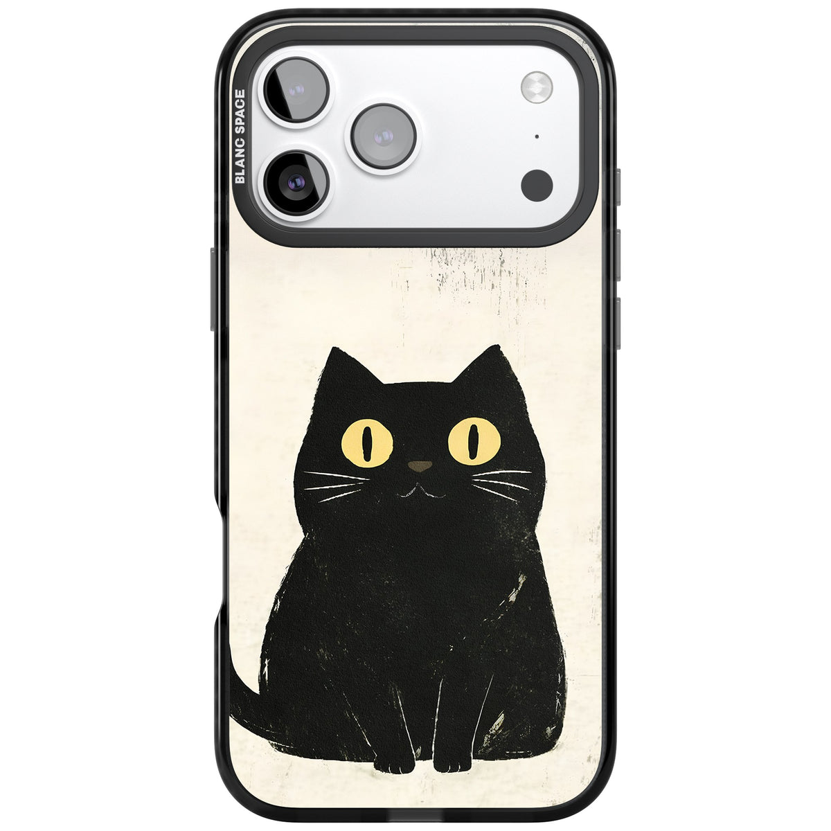 Midnight Whiskers iPhone 17 Pro Max Impact Black Phone Case front