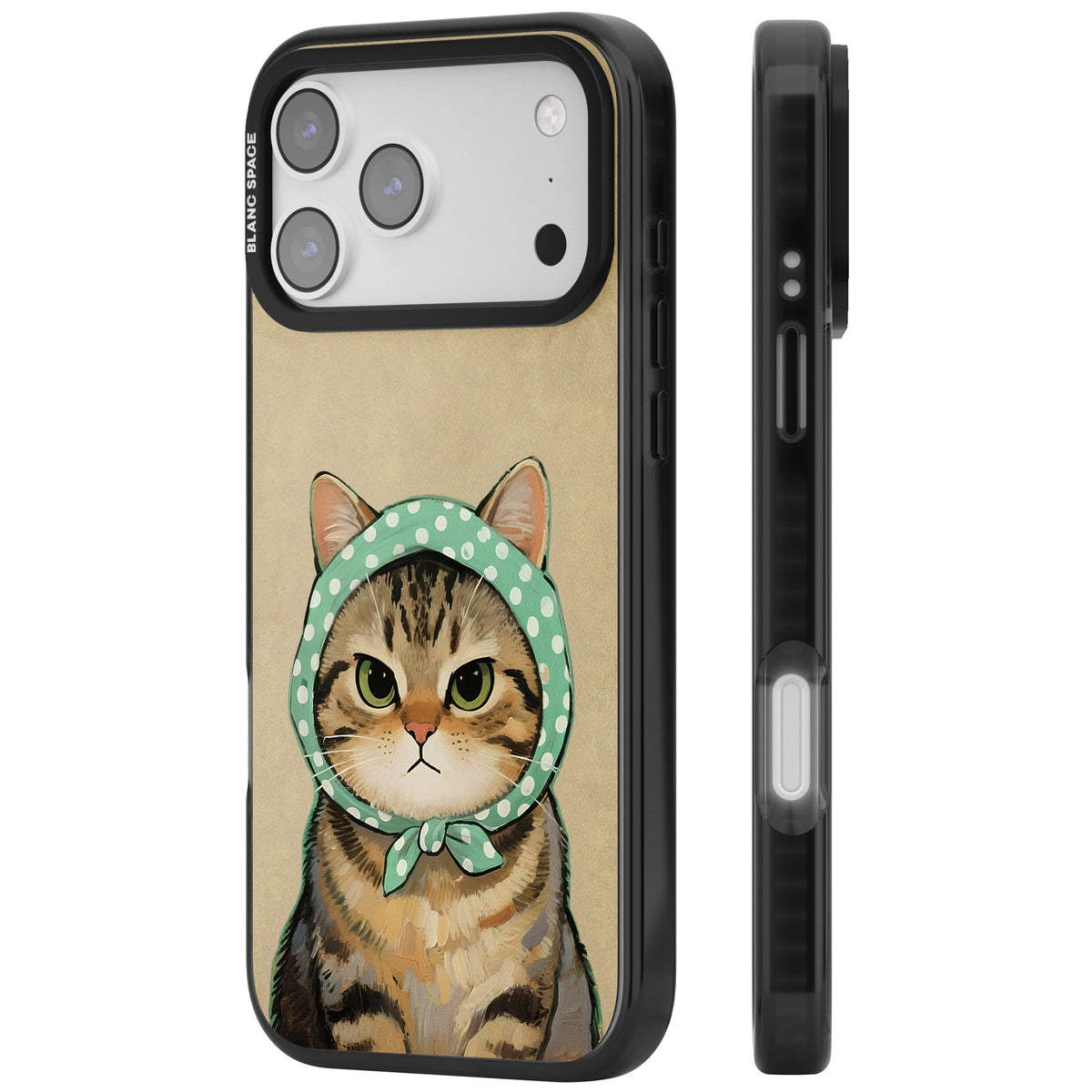 Cat Losing Patience iPhone 17 Pro Max Impact Black Phone Case side