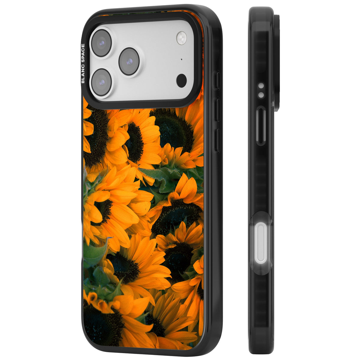 Sunflower Fields iPhone 17 Pro Max Impact Black Phone Case side