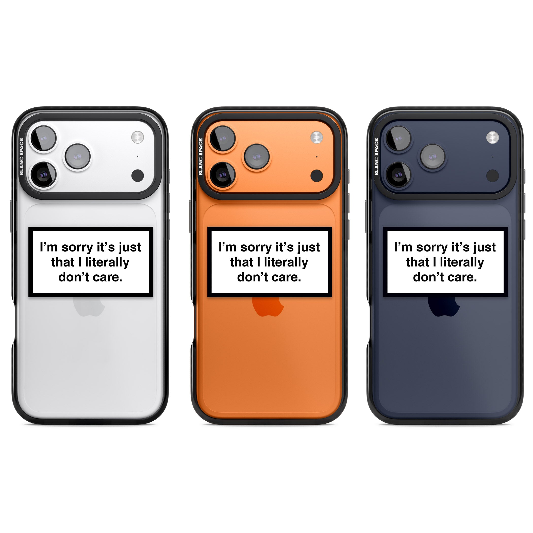 Literally Don'T Care iPhone 17 Pro Impact Black Phone Case APT Impact Protection