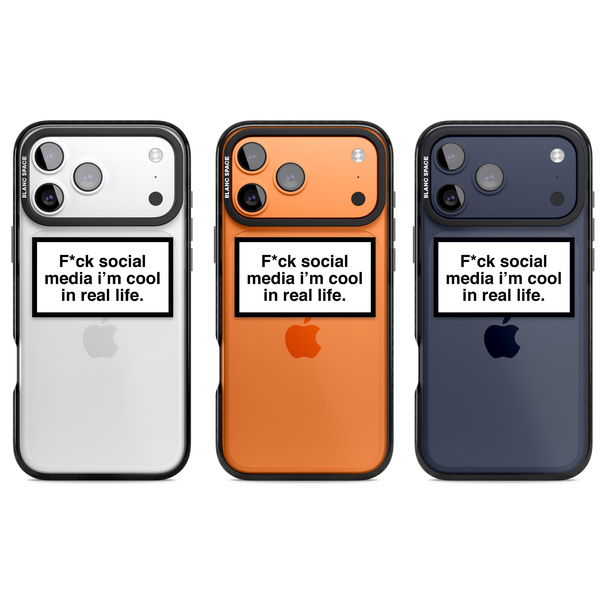 F*Ck Social Media iPhone 17 Pro Impact Black Phone Case APT Impact Protection