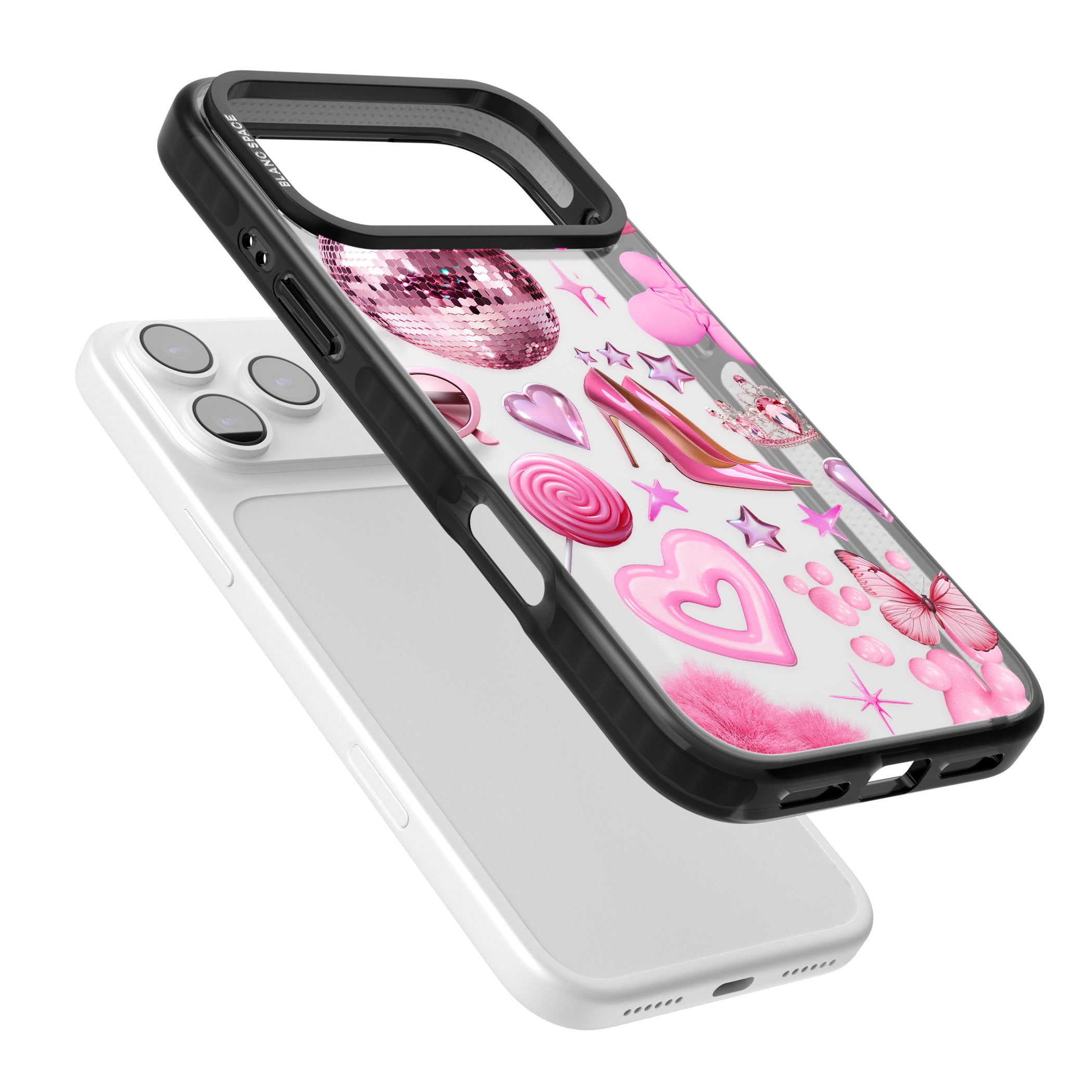 Pink Glam iPhone 17 Pro Impact Black Phone Case Colours