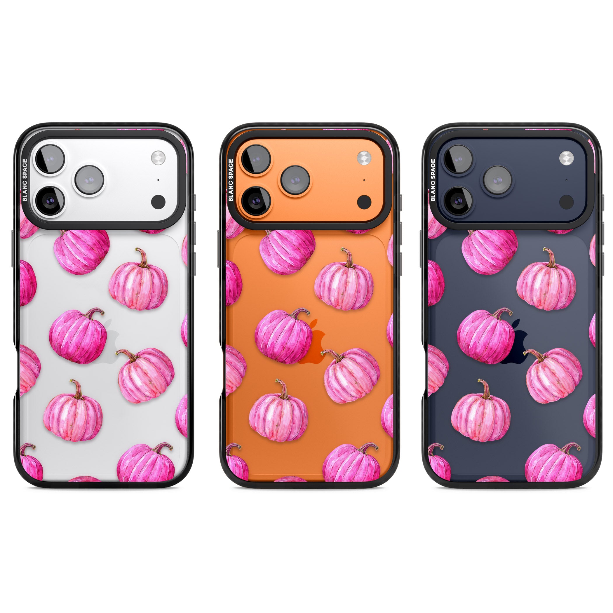 Pink Pumpkins iPhone 17 Pro Impact Black Phone Case APT Impact Protection