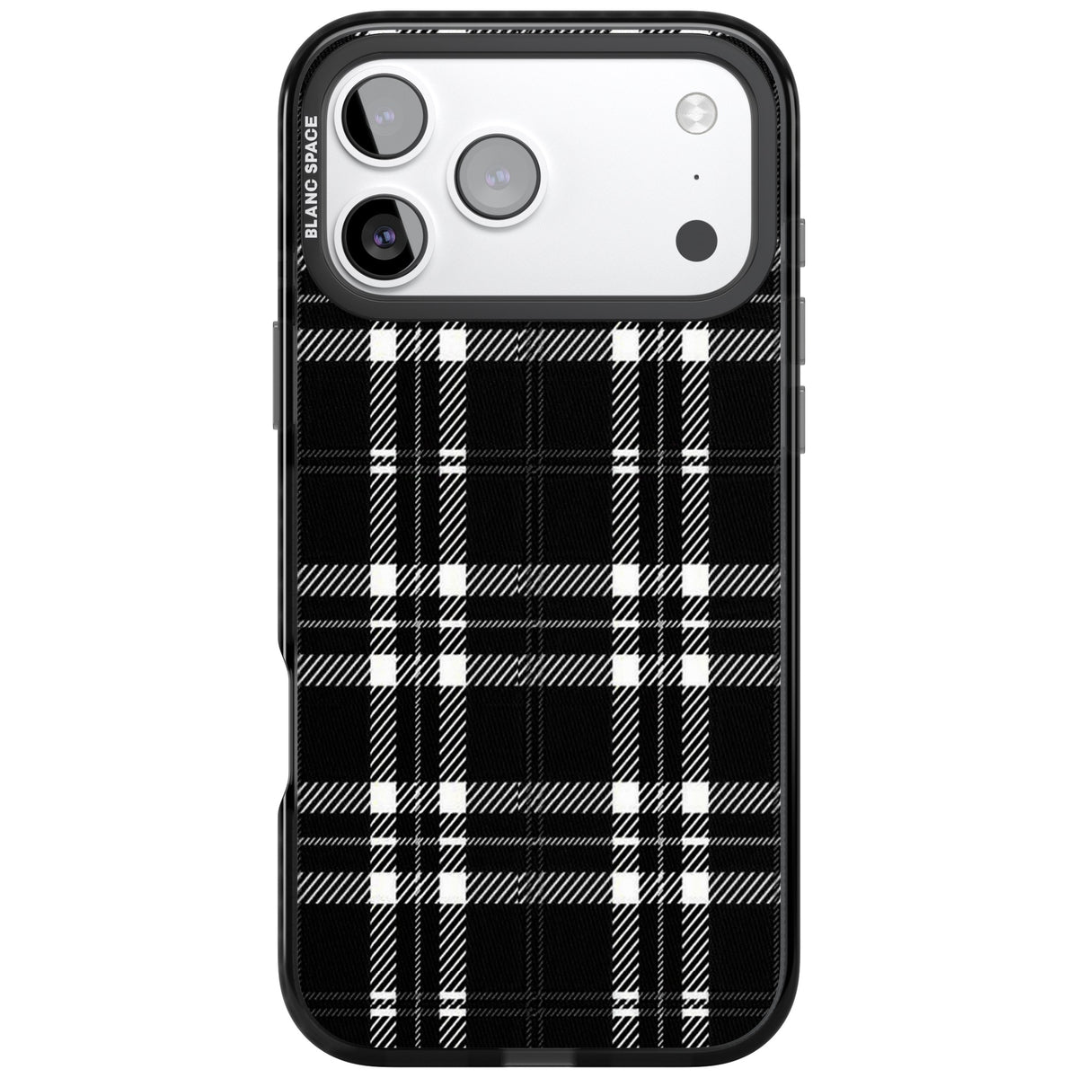 Divine Black Plaid iPhone 17 Pro Max Impact Black Phone Case front